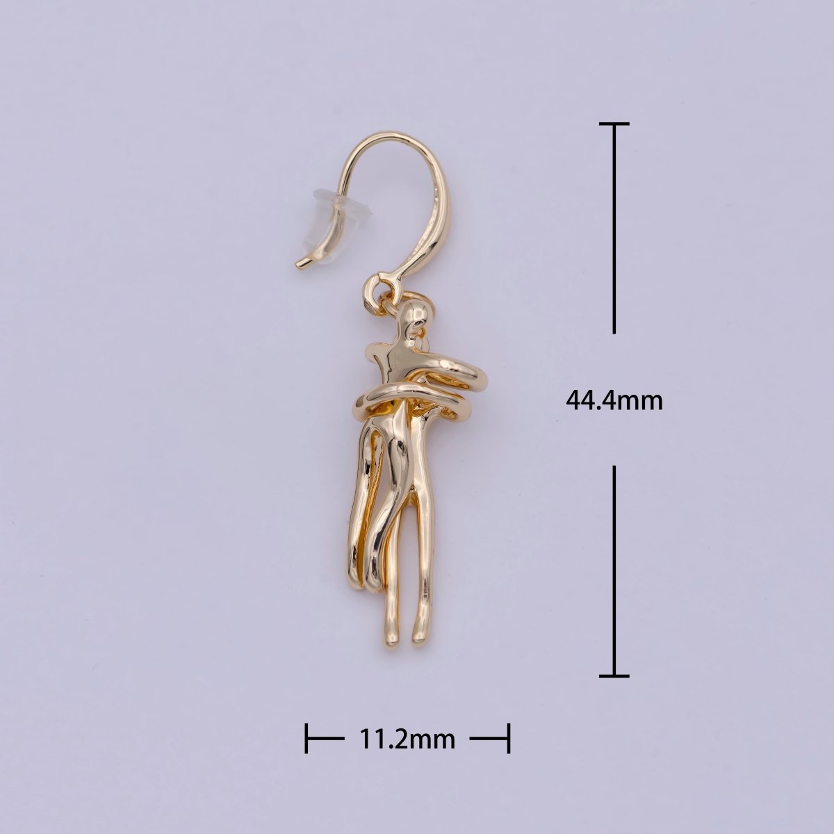 OS Dainty Gold Soulmate French Hook Earring Friendship Earring T-019 - DLUXCA