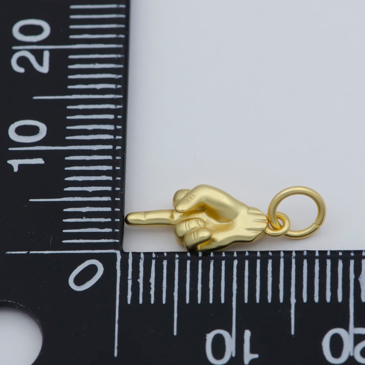 OS Dainty Middle Finger Charm Gold Hand Gesture Charm FUCK Pendant Charm for Bracelet Necklace Earring Supply Component M-373 - DLUXCA