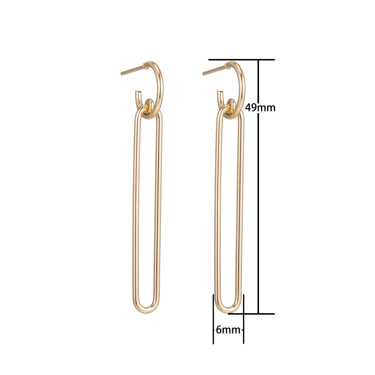 OS Dangle 18k Gold Fill Chained Earrings, Looped Earrings, Make Your Own Earring Kit Findings for Jewelry Making Supplies K-020 - DLUXCA