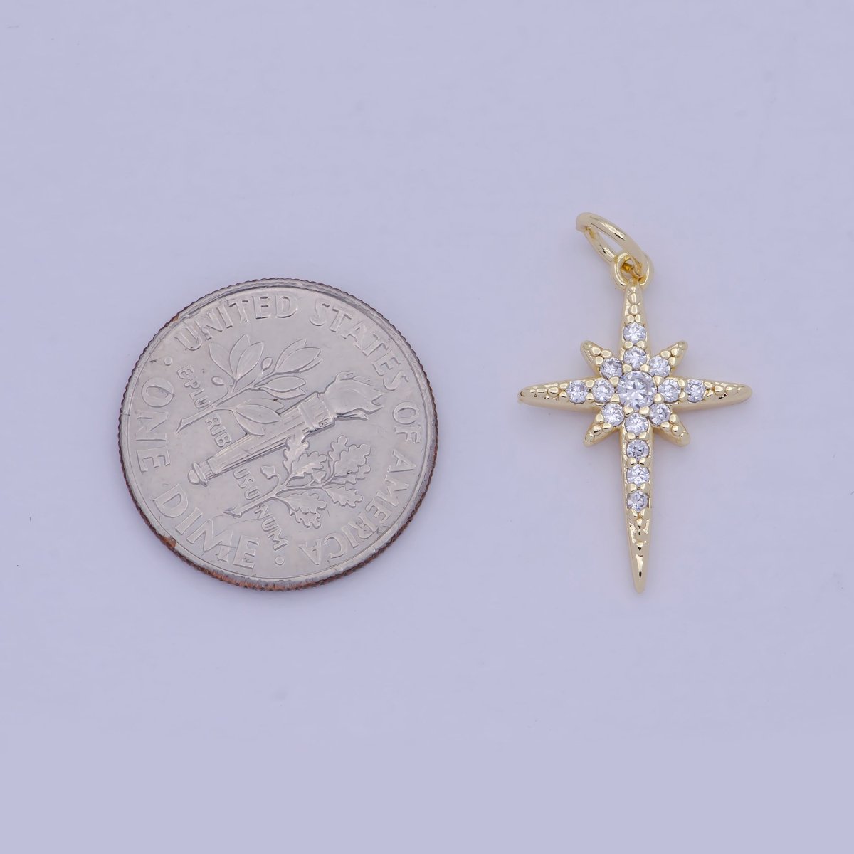 OS DEL-Dainty North Star Charm Cubic Star Pendant for Celestial Jewelry E-777 - DLUXCA