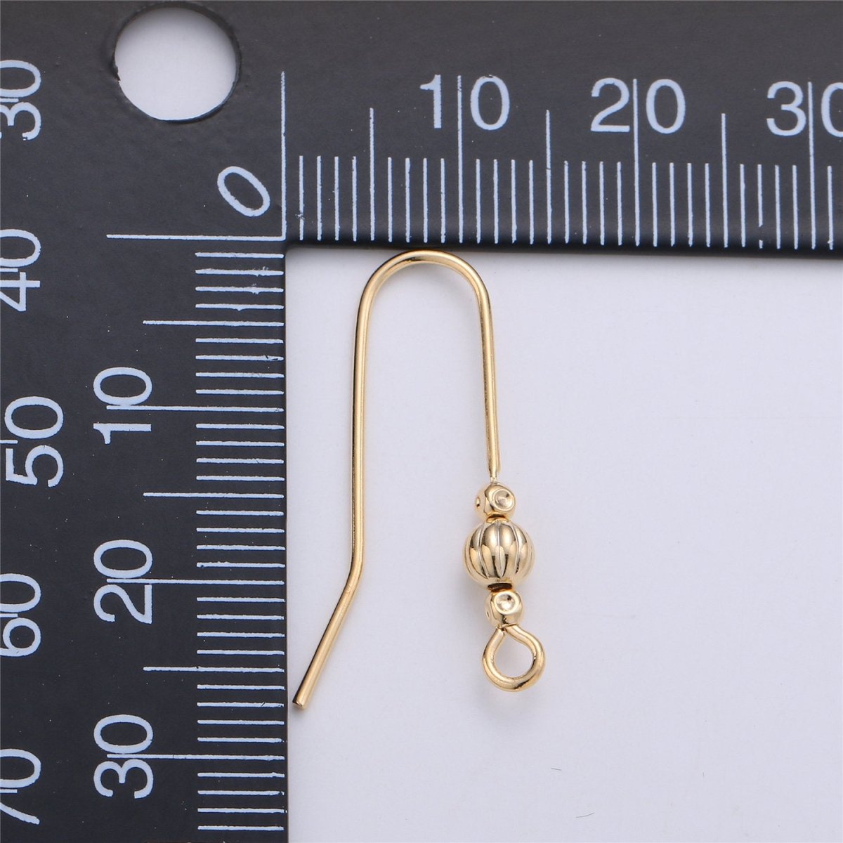 OS Ear Hooks 14k Gold Filled Ear Wires with Open Link for Charm, Handmade Earring Findings, Gold Earwires, DIY Jewelry Supply Component K-222 - DLUXCA