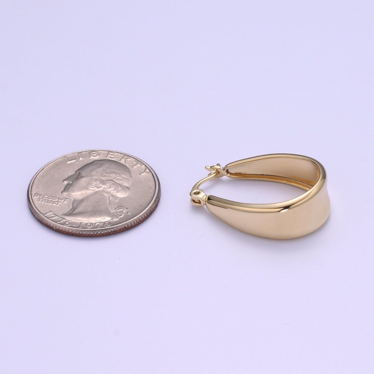 OS Gold chunky hoop earring 14k Gold Filled Earring hypoallergenic / gold hoop earrings / Bold hoops / thick hoop earrings for gift P-091 - DLUXCA