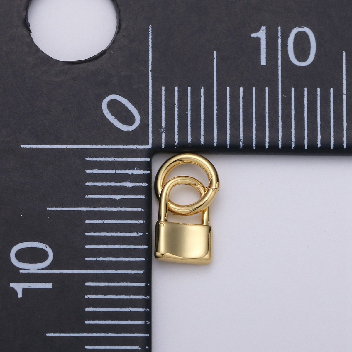 OS Gold Filled 5mm x 8mm Mini Padlock Gold, Silver Charm | D-669 D-668 - DLUXCA