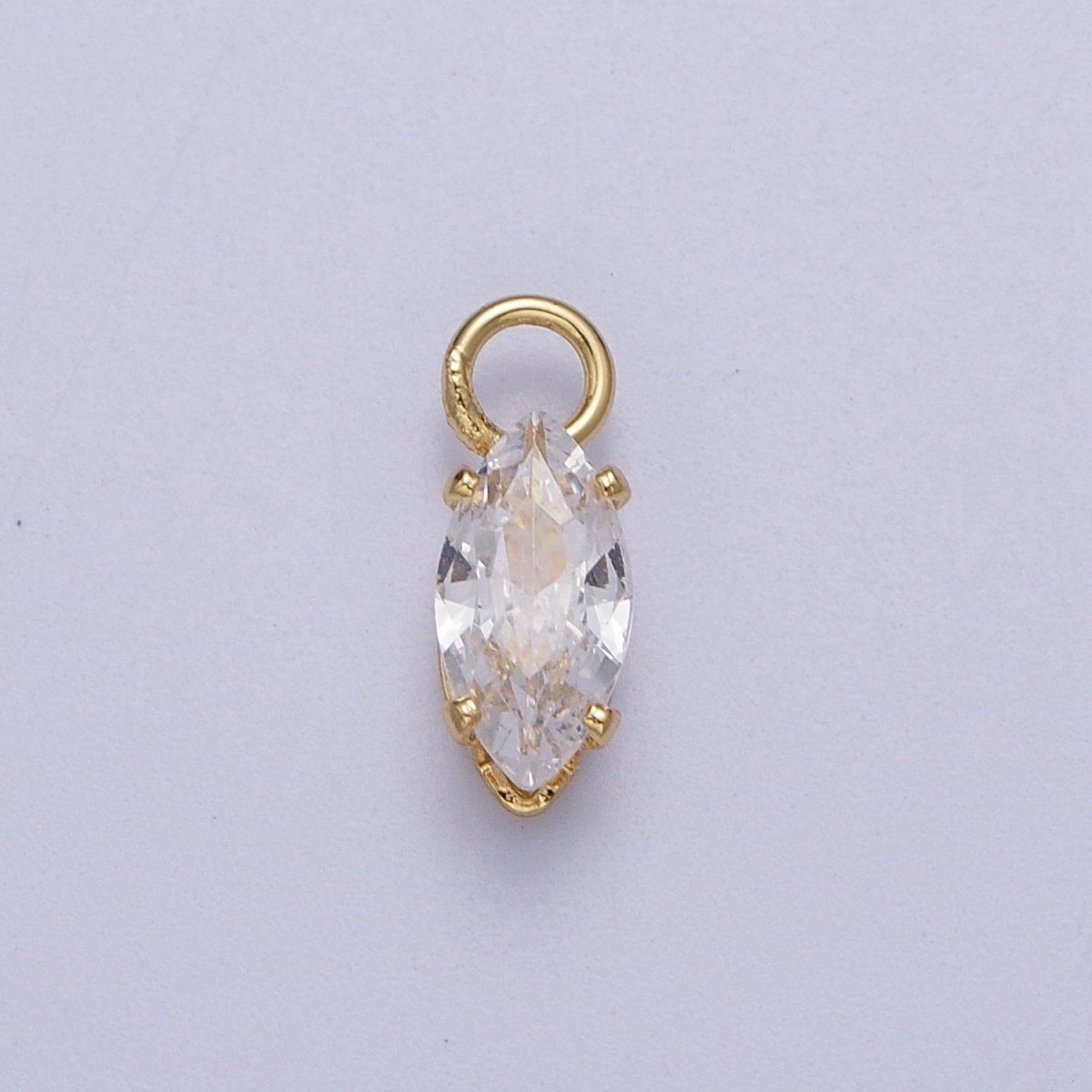 OS Gold Filled Clear Marquise Cubic Zirconia 11mm Charm | C-353 - DLUXCA