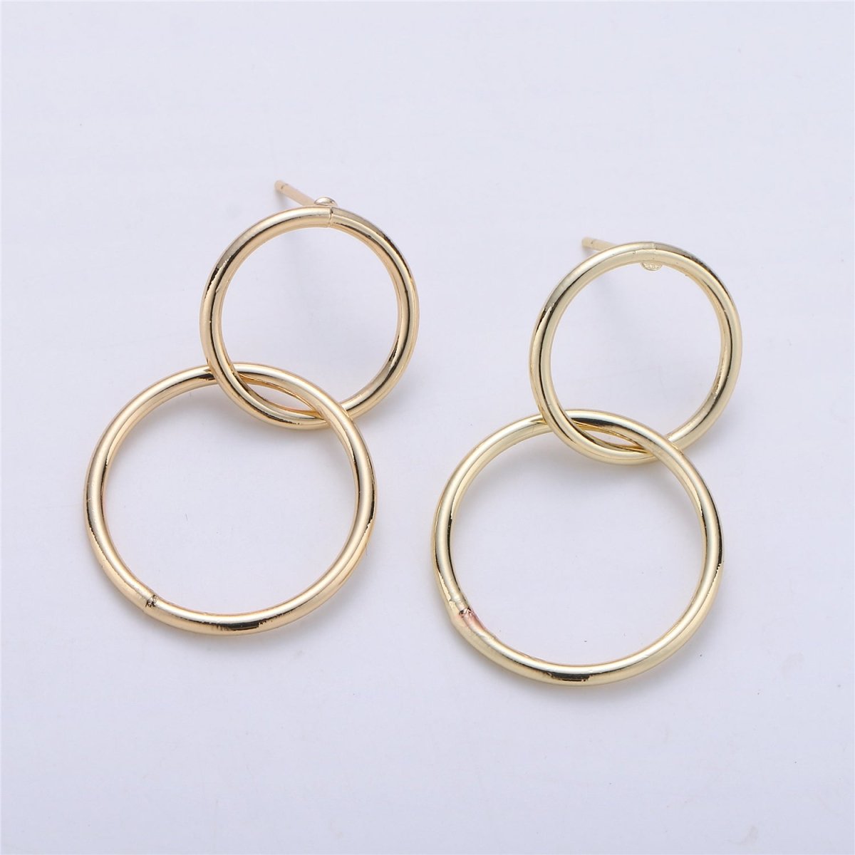 OS Gold Filled hoop earrings Modern minimal Geometric earring Statement Circle earrings Gift for her K-223 - DLUXCA