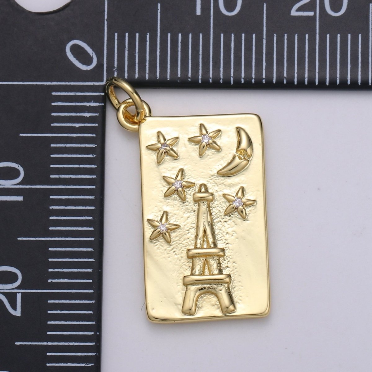 OS Gold Filled Night Time Eiffel Paris Charm D-843 - DLUXCA