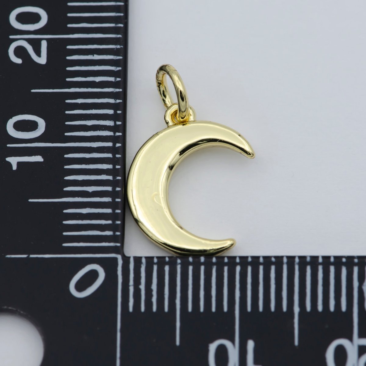 OS Gold Moon Charm, Dainty Crescent Moon Gold Filled Pendant Add on Charm Necklace, Bracelet, Earring Celestial Jewelry, Light Pendant M-364 - DLUXCA