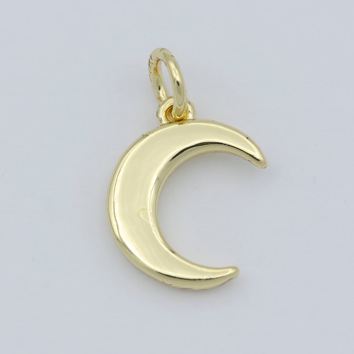 OS Gold Moon Charm, Dainty Crescent Moon Gold Filled Pendant Add on Charm Necklace, Bracelet, Earring Celestial Jewelry, Light Pendant M-364 - DLUXCA