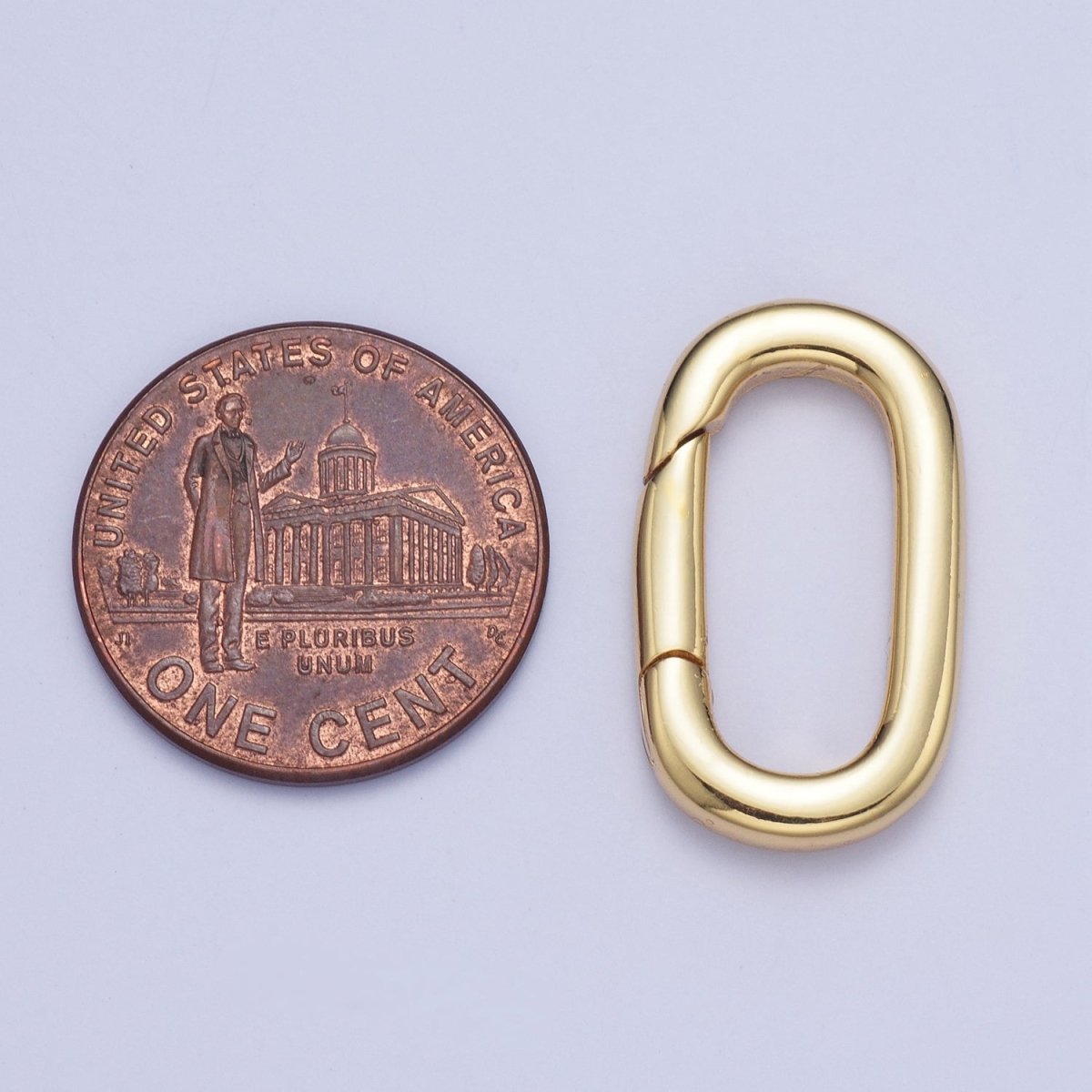 OS Gold Rectangular Oval Spring Gate Ring Clasps Closure DIY Jewelry Making Findings L-917 - DLUXCA