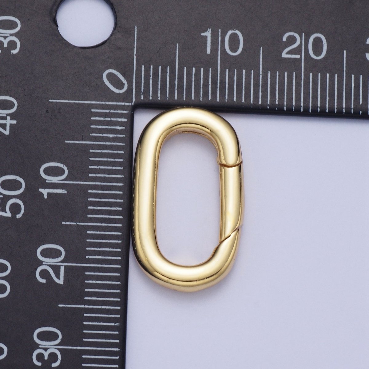 OS Gold Rectangular Oval Spring Gate Ring Clasps Closure DIY Jewelry Making Findings L-917 - DLUXCA