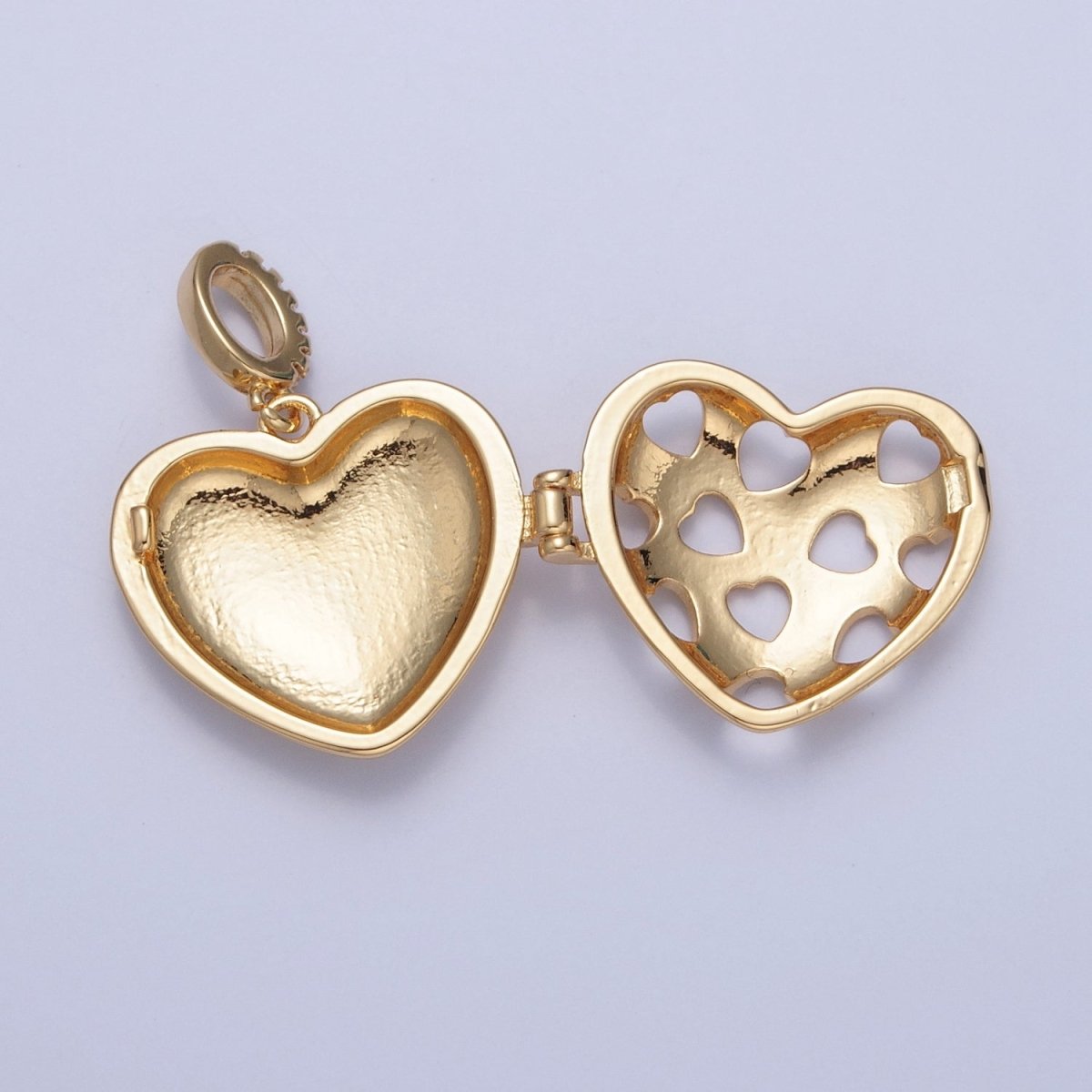 OS Heart Cage Lockets Gold Plated Bead Cage Pendant Aromatherapy Perfume Diffuser Locket Charms H-222 - DLUXCA