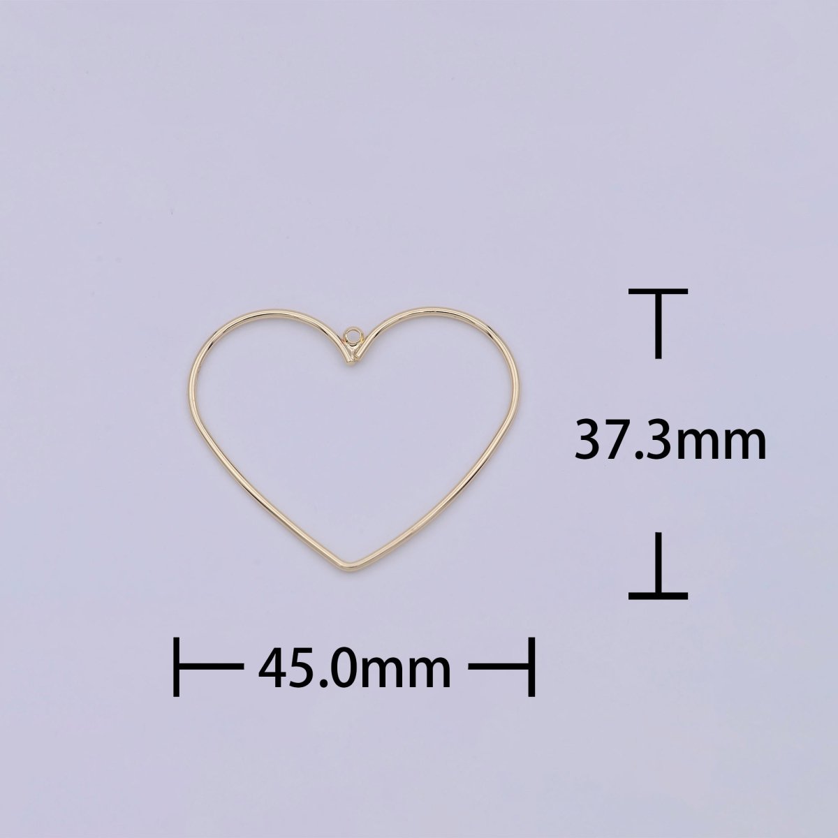 OS Large Gold Filled HEART Charms, Open Wire Heart Charm W-174 - DLUXCA