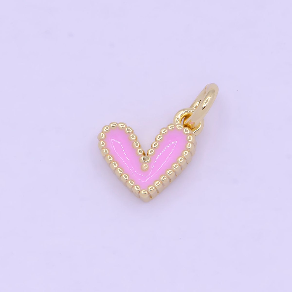 OS Mini Enamel Heart Charm Black White Pink Heart Charm Epoxy Heart Charm AG-080 AG-081 AG-082 - DLUXCA