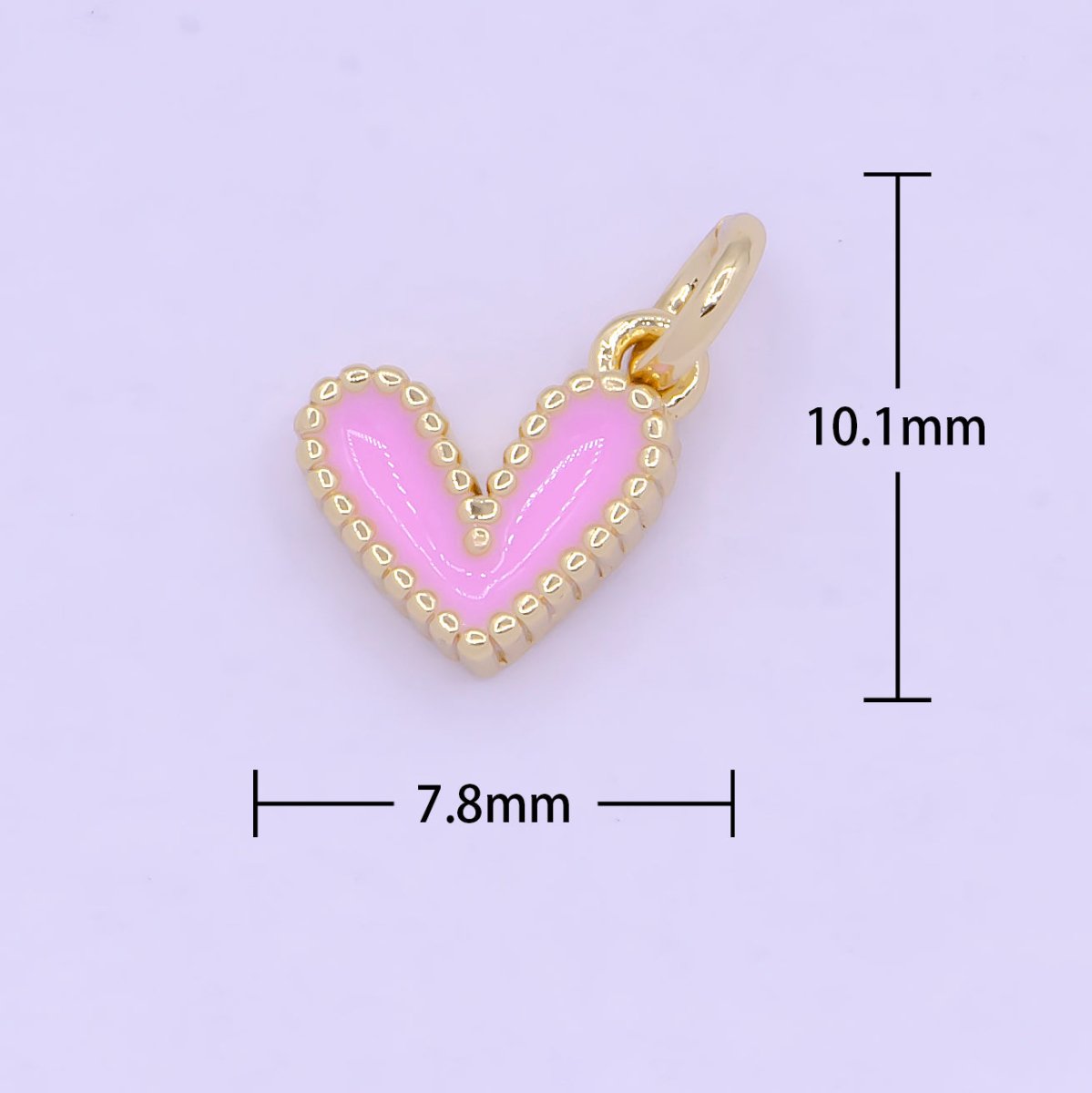 OS Mini Enamel Heart Charm Black White Pink Heart Charm Epoxy Heart Charm AG-080 AG-081 AG-082 - DLUXCA