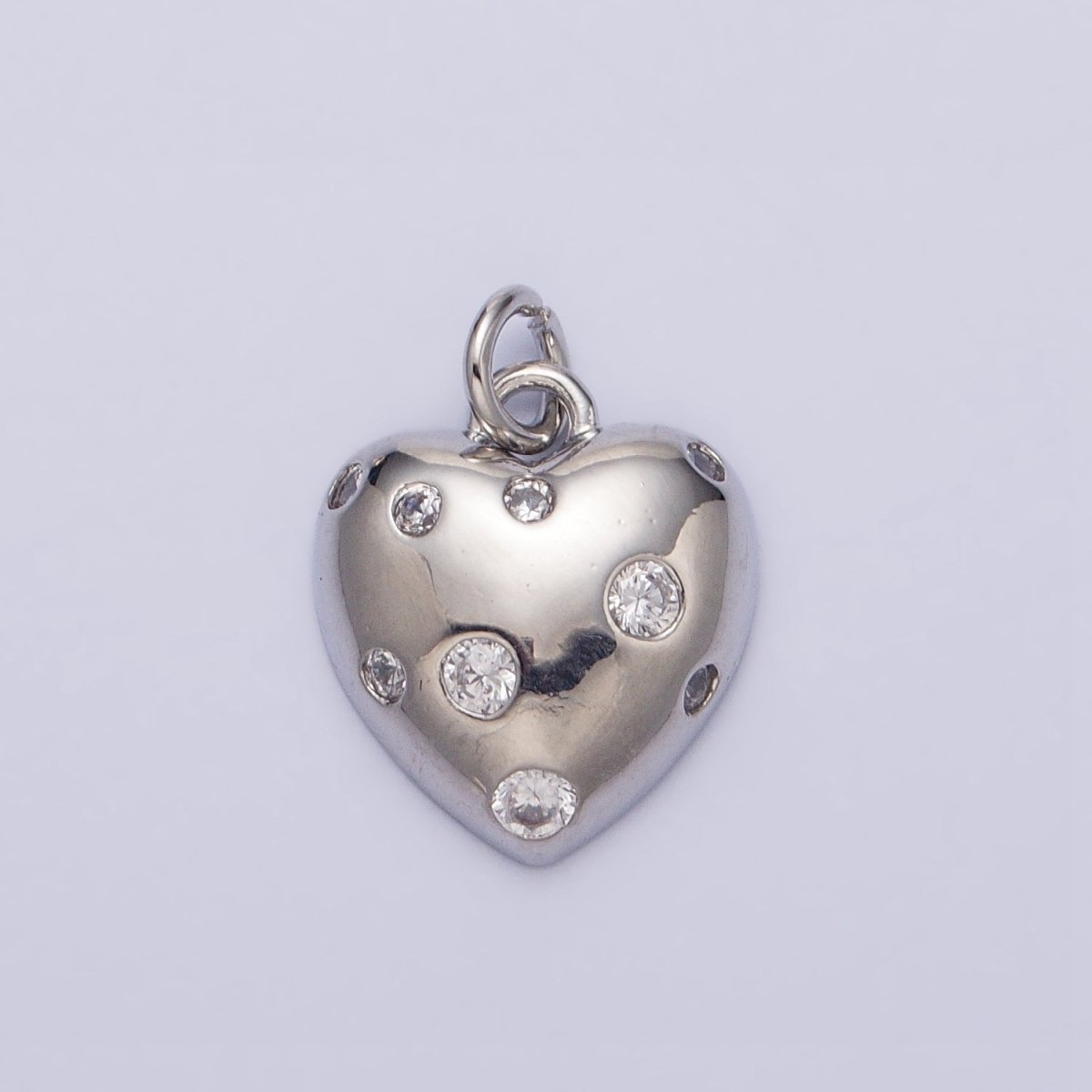 OS Mini Gold Heart Charm with CZ Stone Dots Bubble Love Valentine Jewelry Pendant AC508 AC509 - DLUXCA