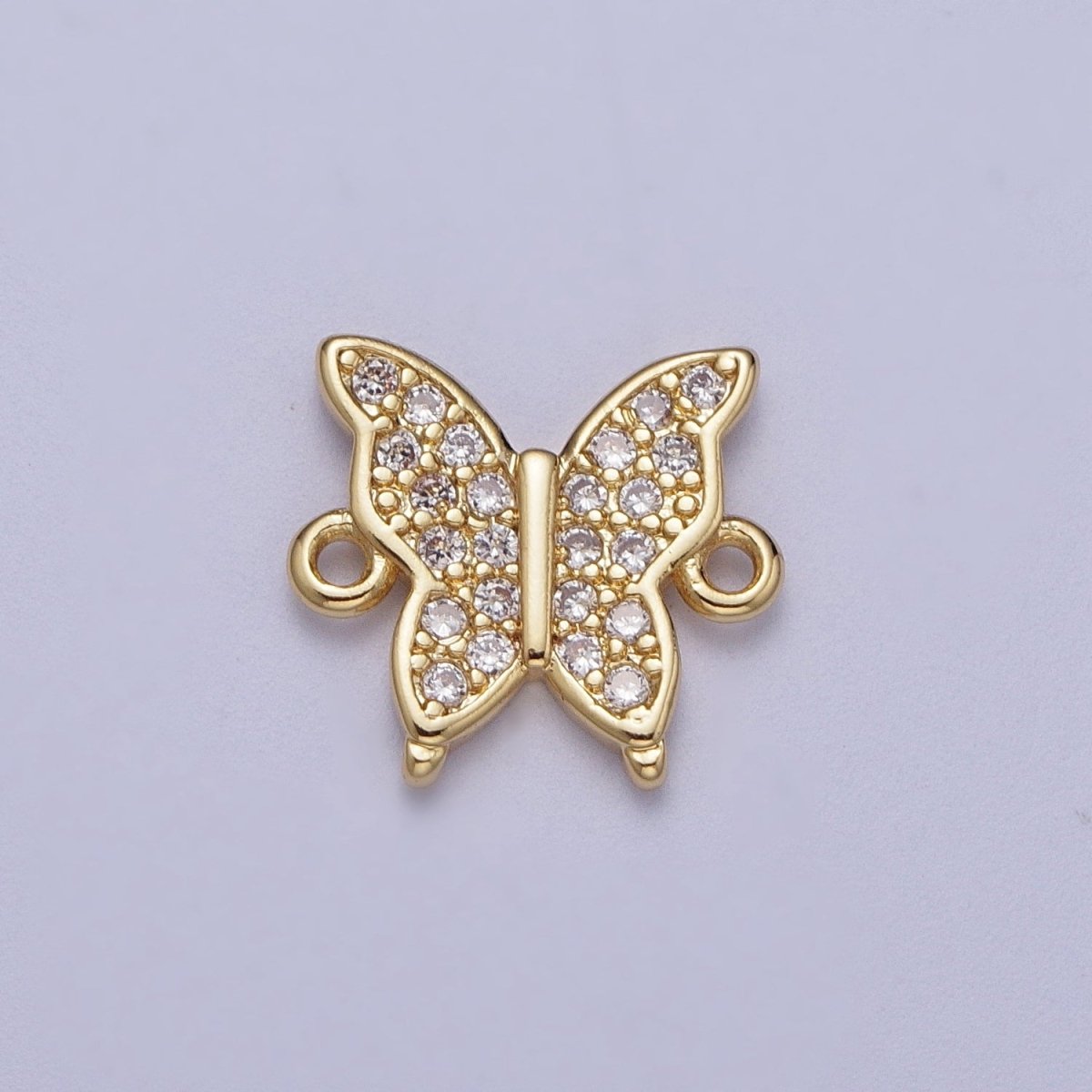 OS Mini Micro Paved CZ Mariposa Butterfly Jewelry Connector Supply F-606 - DLUXCA