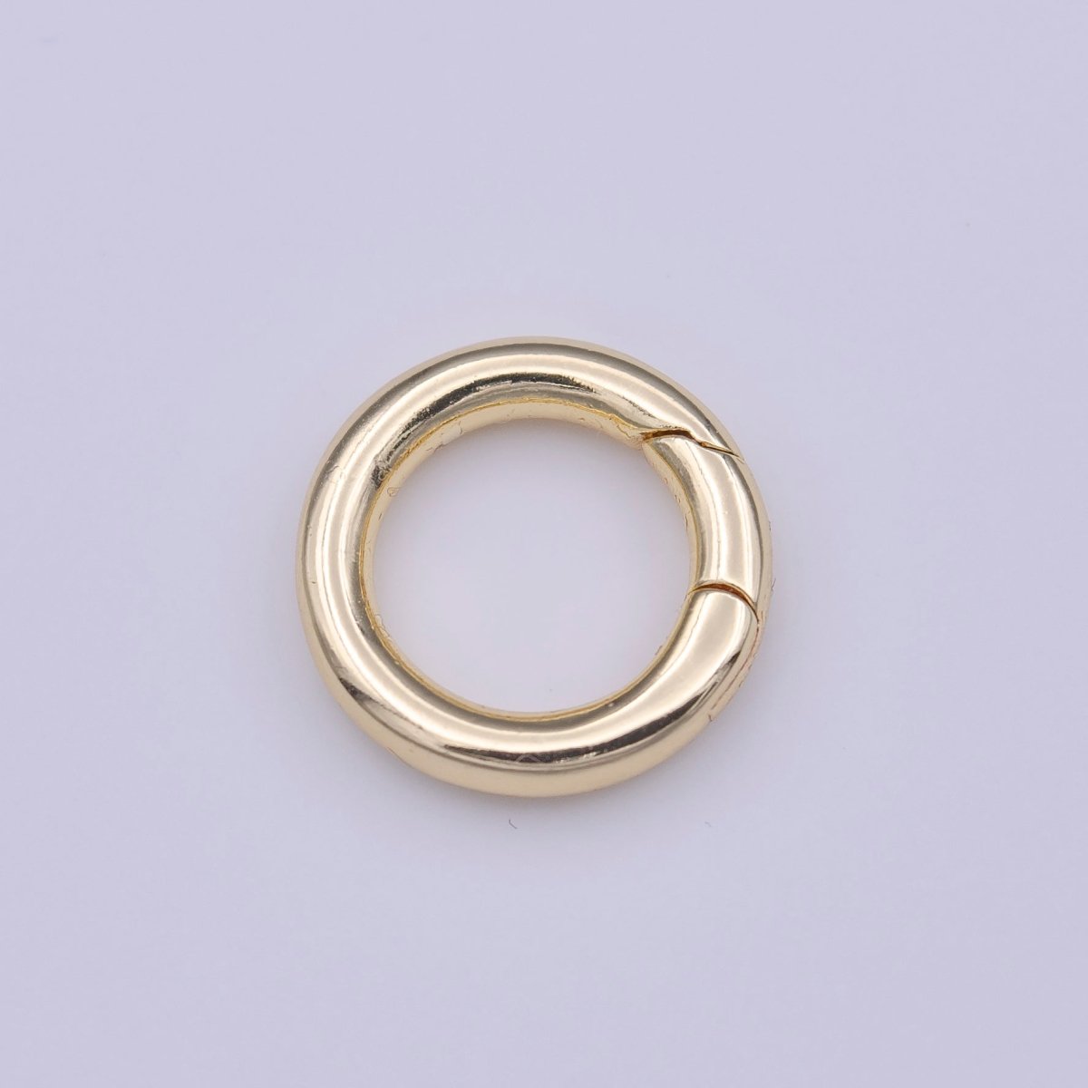OS Minimalist Gold 13.8mm Round Spring Gate Ring Jewelry Supply | K-233 - DLUXCA
