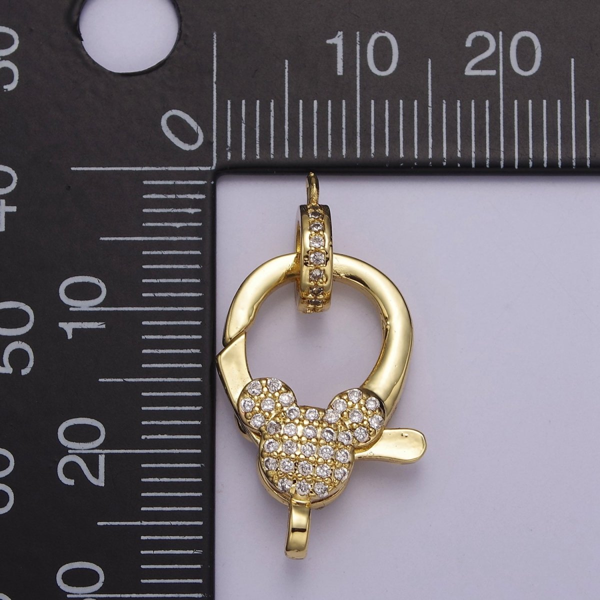 OS Pave Mickey Gold Parrot Clasps Lobster Clasp Pendant Unique Design Component Lobster Clasp for Jewelry Supply L-723 - DLUXCA