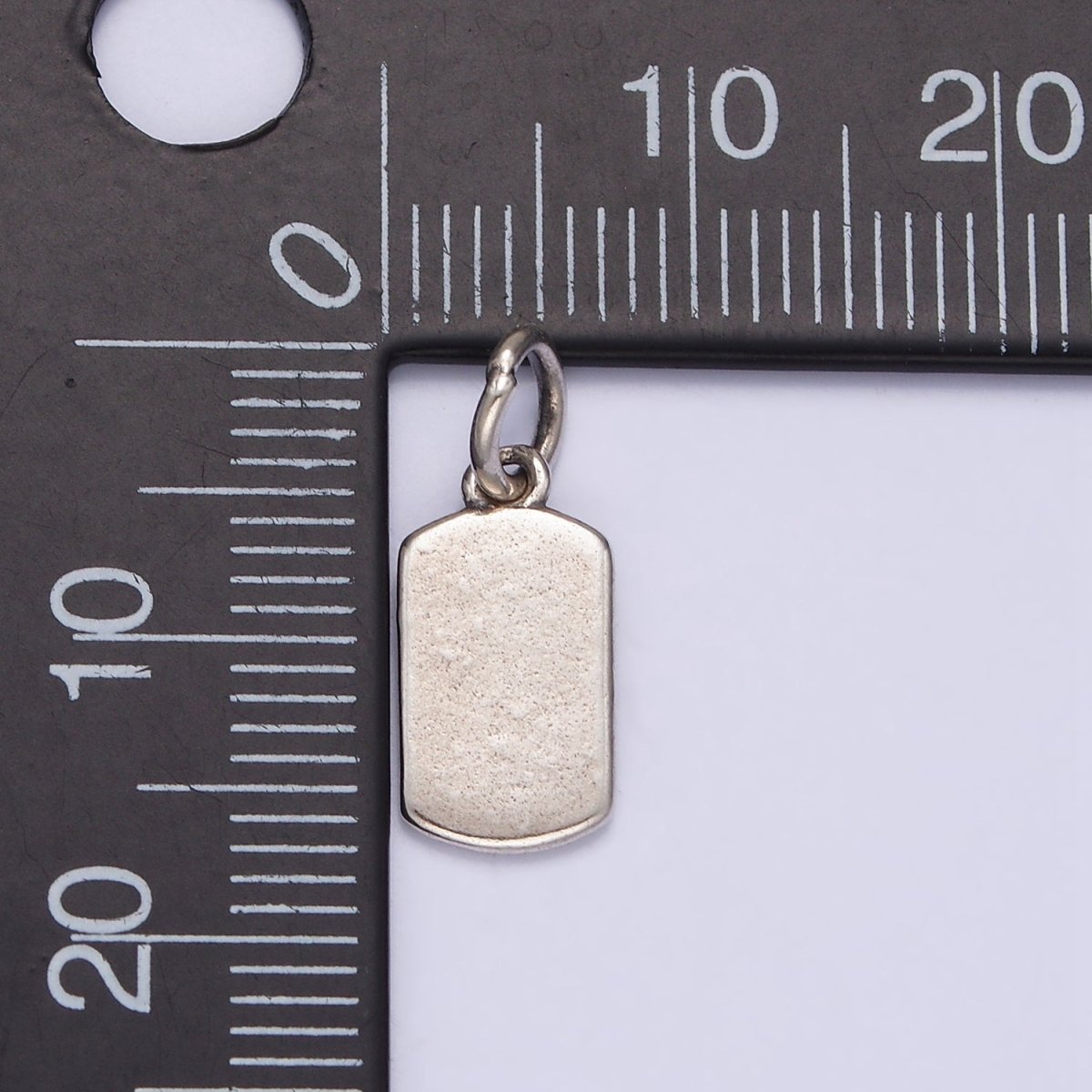 OS S925 Sterling Silver 17.5mm Mini Minimalist Tag Charm | SL-379 - DLUXCA