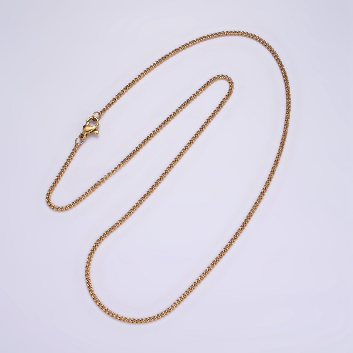 OS Stainless Steel 1.7mm Curb Chain 18 Inch Layering Necklace | WA-2315 Clearance Pricing - DLUXCA