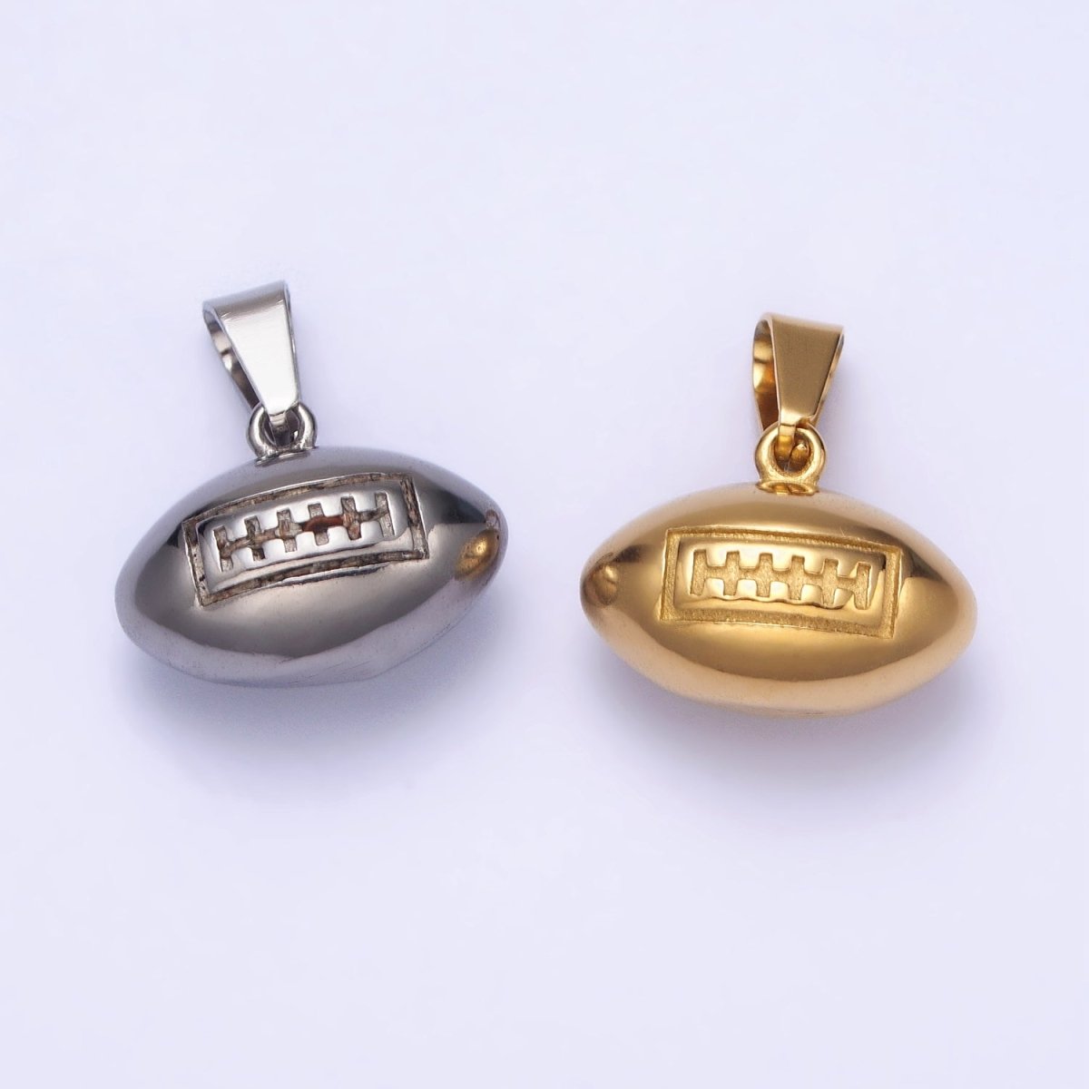 OS Stainless Steel American Football Athletic Sport Pendant in Gold & Silver J-710 J-711 - DLUXCA