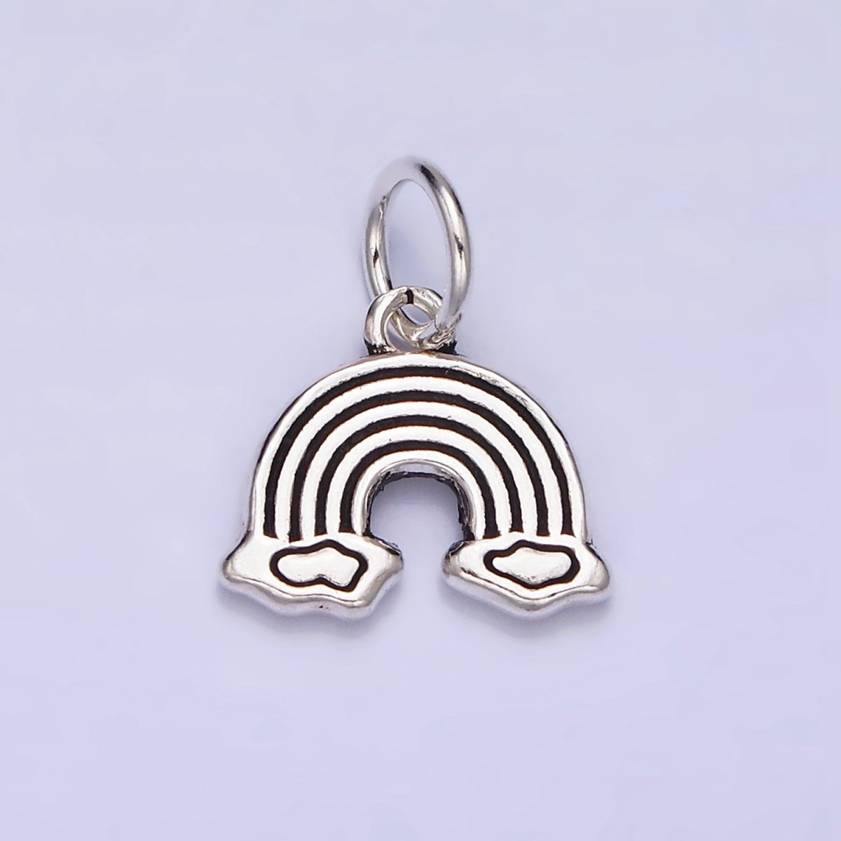 OS Sterling Silver S925 Rainbow Cloud Lined Doodle Charm | SL-283 - DLUXCA