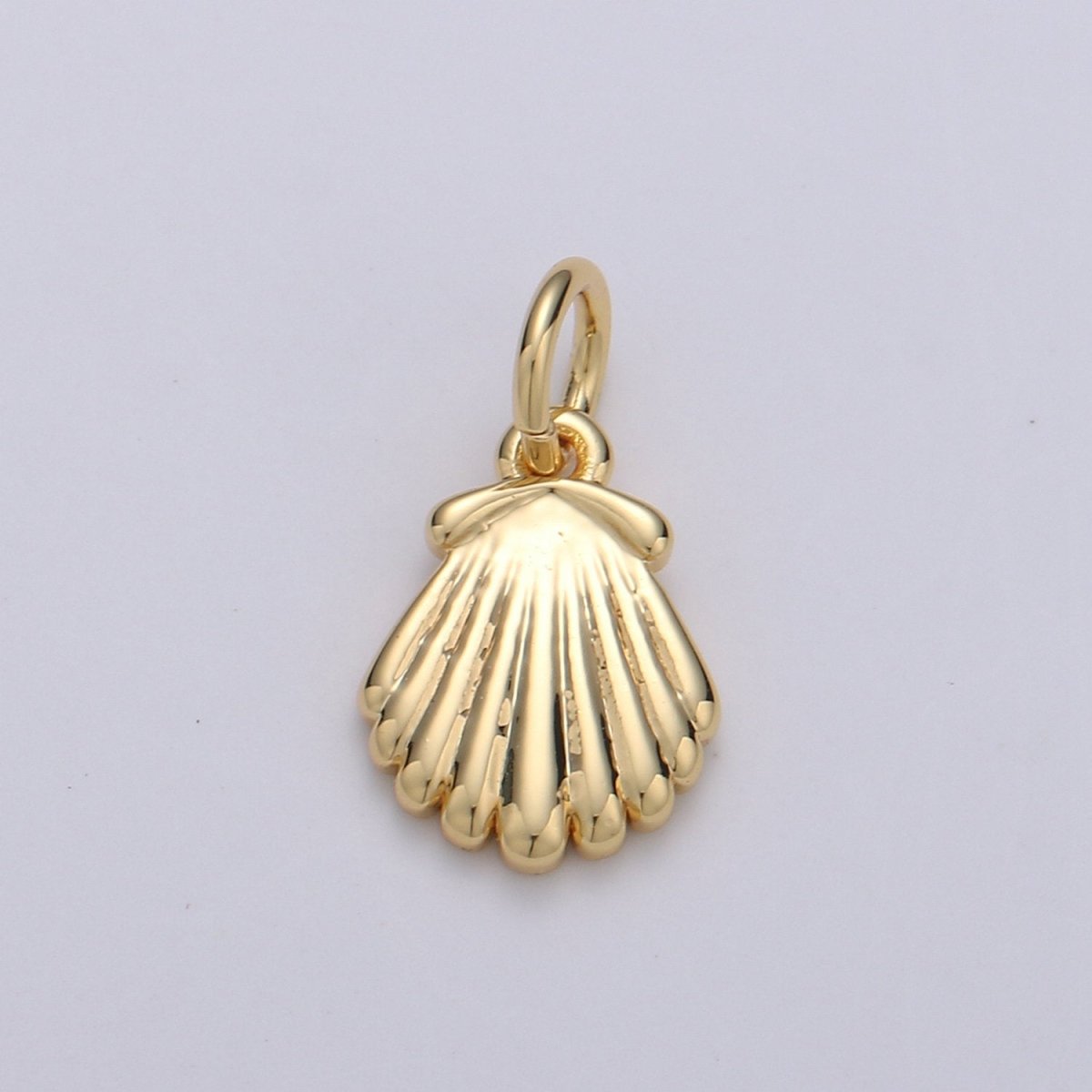OS Tiny Shell Charm Gold Sea Shell Pendant for Bracelet Earring Necklace Component D-588 - DLUXCA