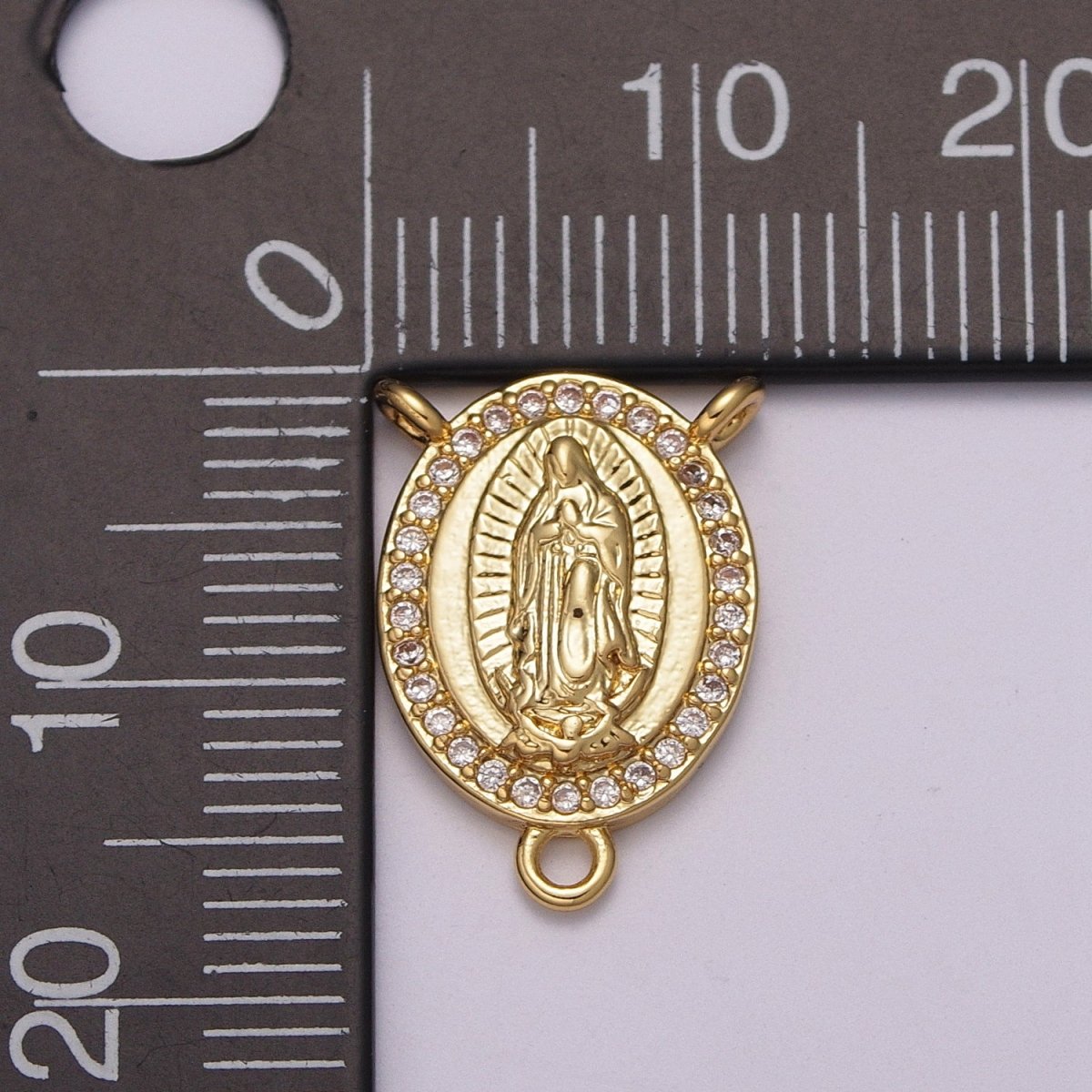 Our Lady of GUADALUPE Rosary Centerpiece Madonna Catholic Jewelry Virgin Mary CENTERS 14k Gold Filled N-068 - DLUXCA