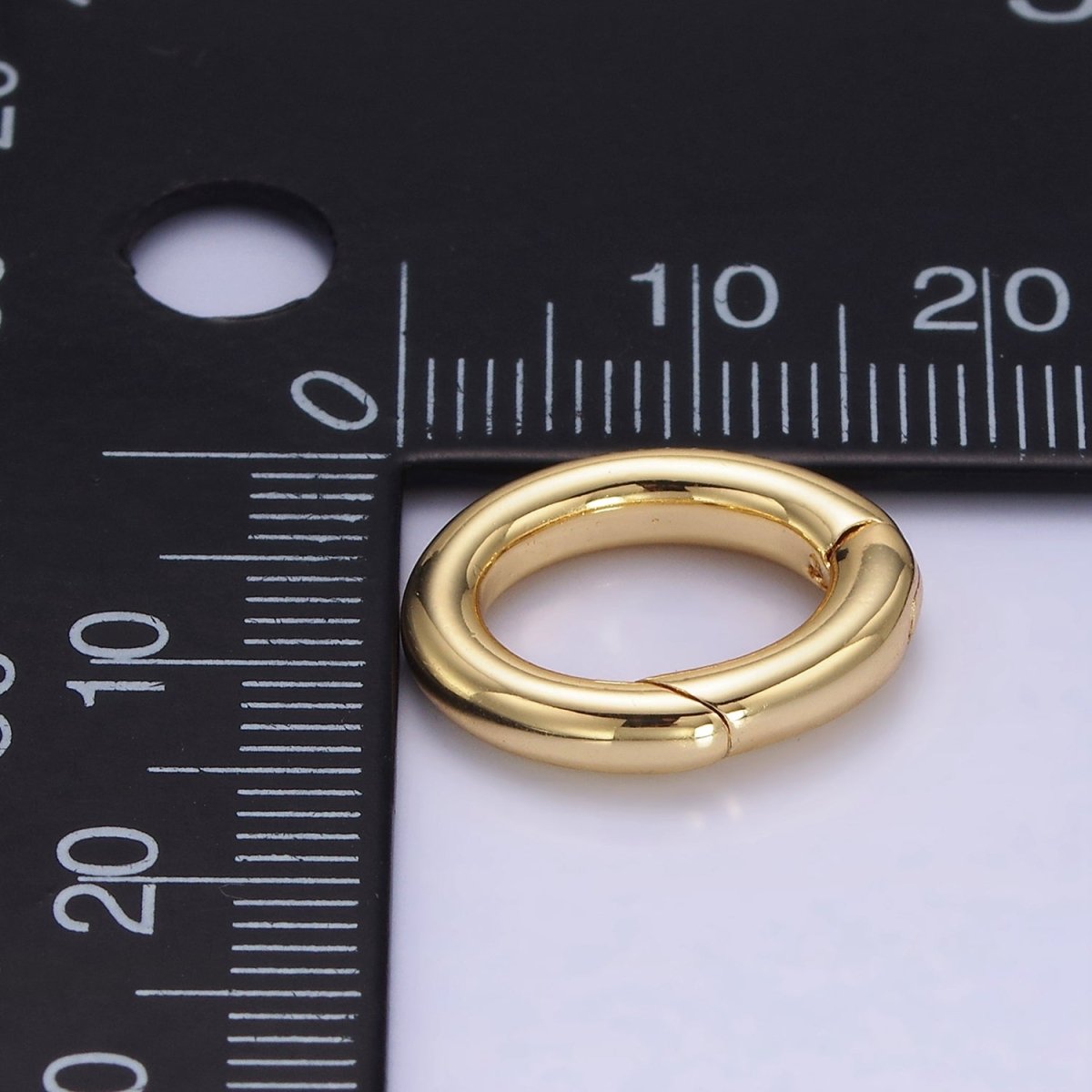 Oval Hinged Ring Push Gate Clasps 14k Gold Filled Spring Gate Clasp Charm Holder Z-679 - DLUXCA