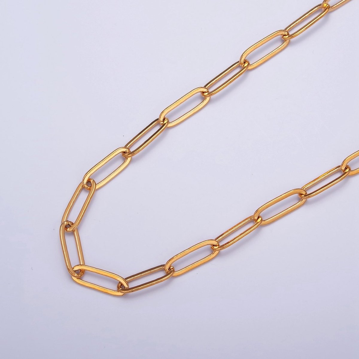 Oval PaperClip Unfinished Chain, 14mm x 5mm, 24k Gold Filled Chain 19.5 inch long | WA-1381 Clearance Pricing - DLUXCA