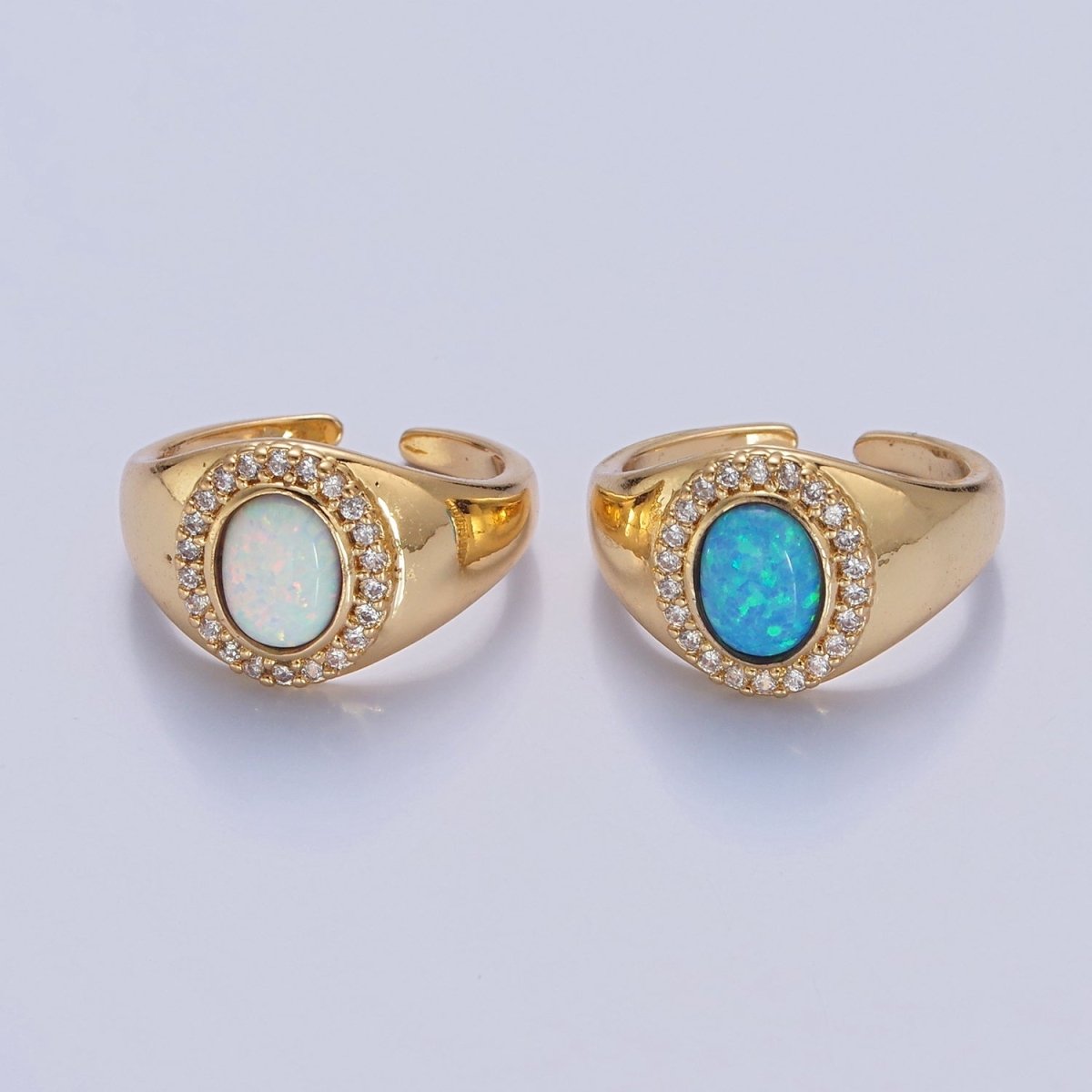 Oval Ring, Opal Ring, Statement Ring, Dainty Ring, Signet Ring O-2215 O-2216 - DLUXCA