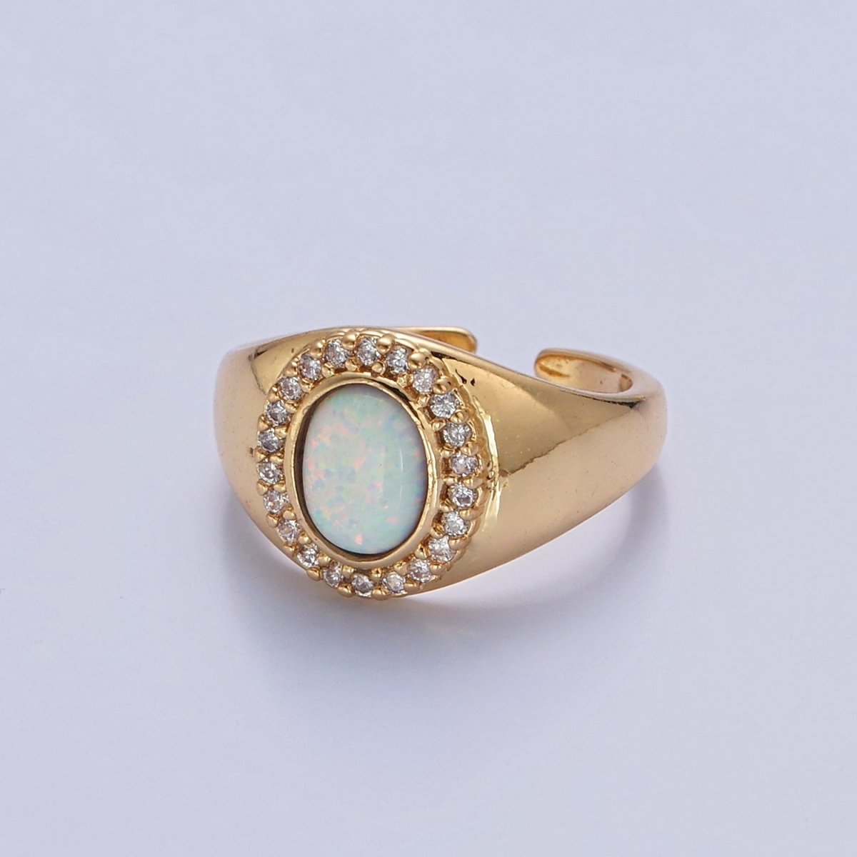 Oval Ring, Opal Ring, Statement Ring, Dainty Ring, Signet Ring O-2215 O-2216 - DLUXCA