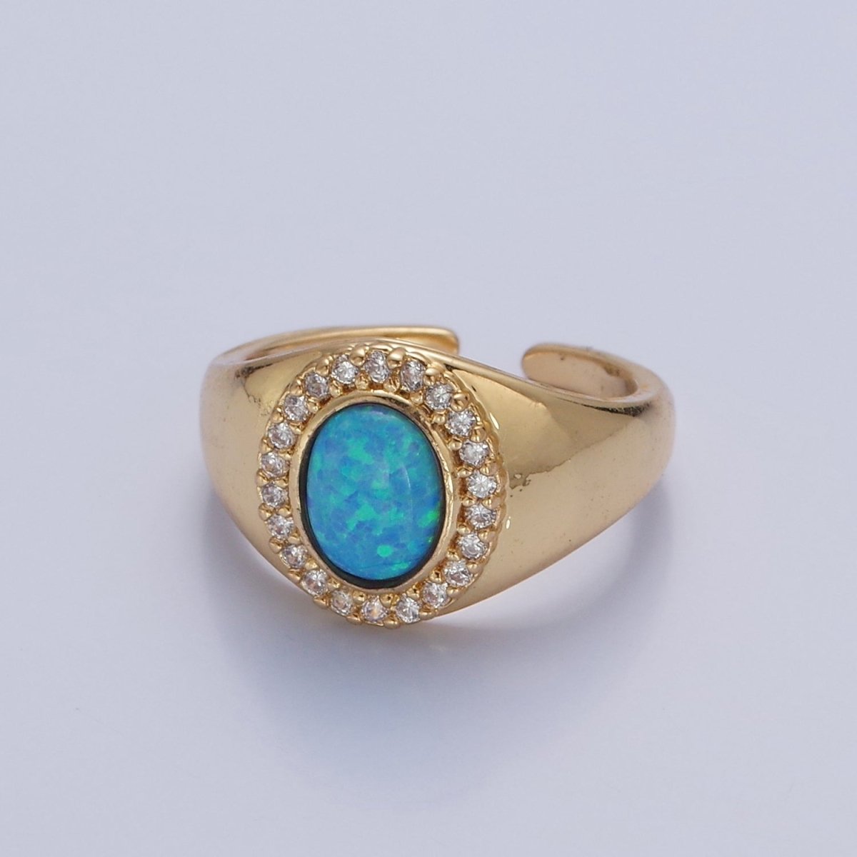 Oval Ring, Opal Ring, Statement Ring, Dainty Ring, Signet Ring O-2215 O-2216 - DLUXCA