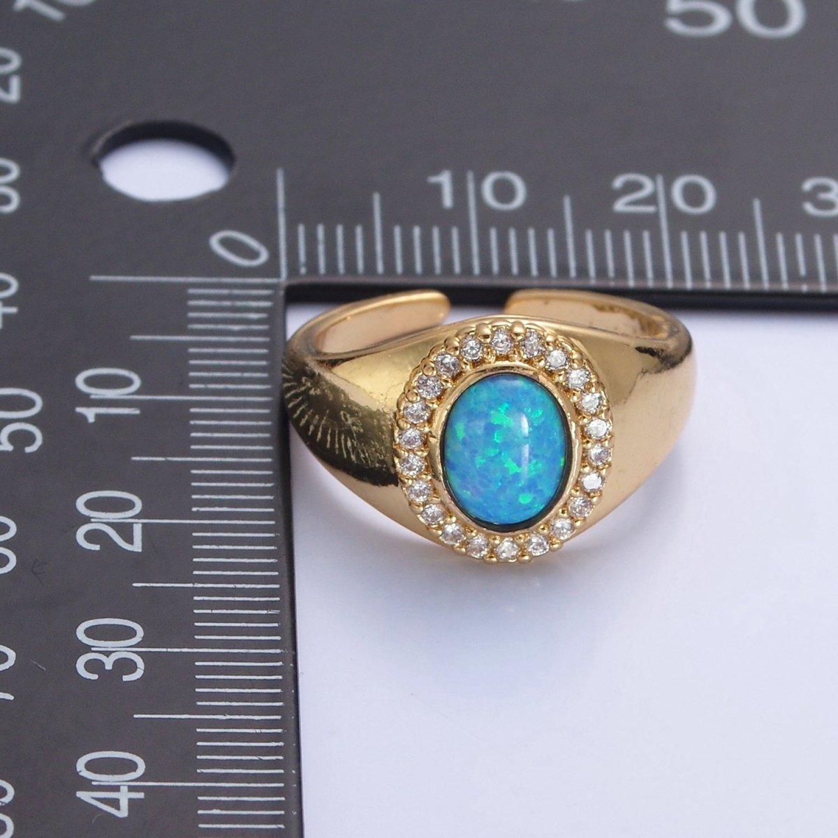 Oval Ring, Opal Ring, Statement Ring, Dainty Ring, Signet Ring O-2215 O-2216 - DLUXCA