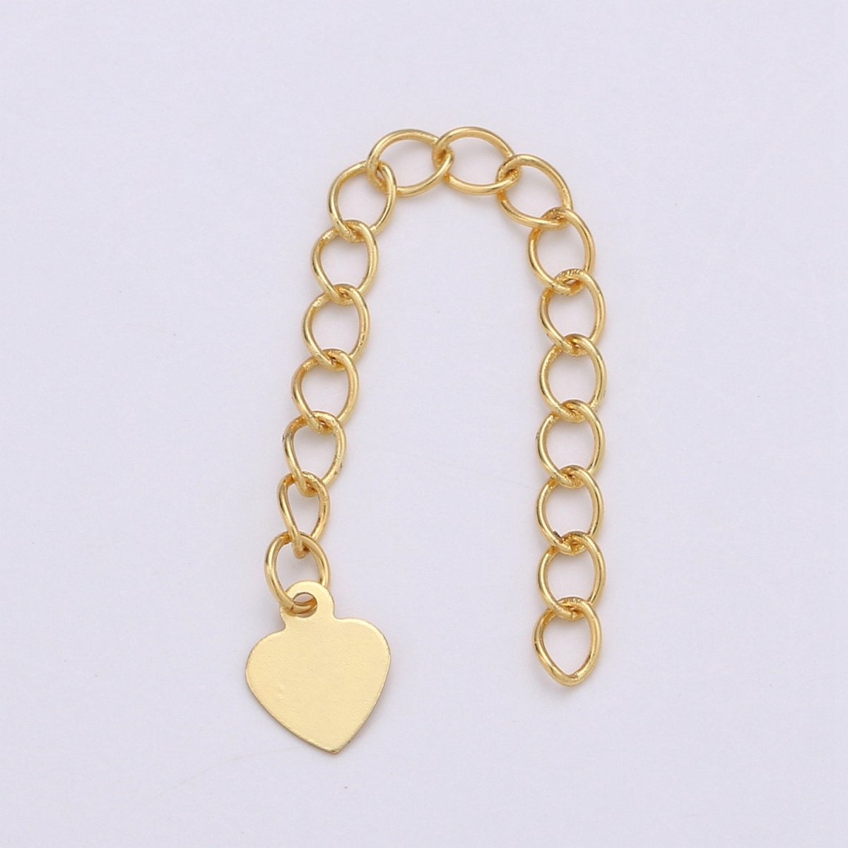 Overstock 24K Gold Filled Chain Extender For Necklace Bracelet Component Supply Findings Extenders with Heart charm K-624 - DLUXCA