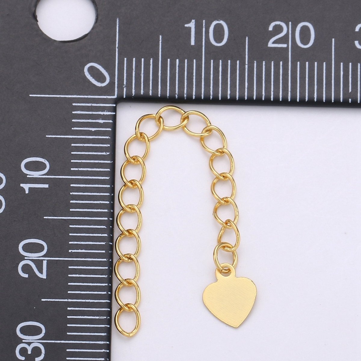 Overstock 24K Gold Filled Chain Extender For Necklace Bracelet Component Supply Findings Extenders with Heart charm K-624 - DLUXCA