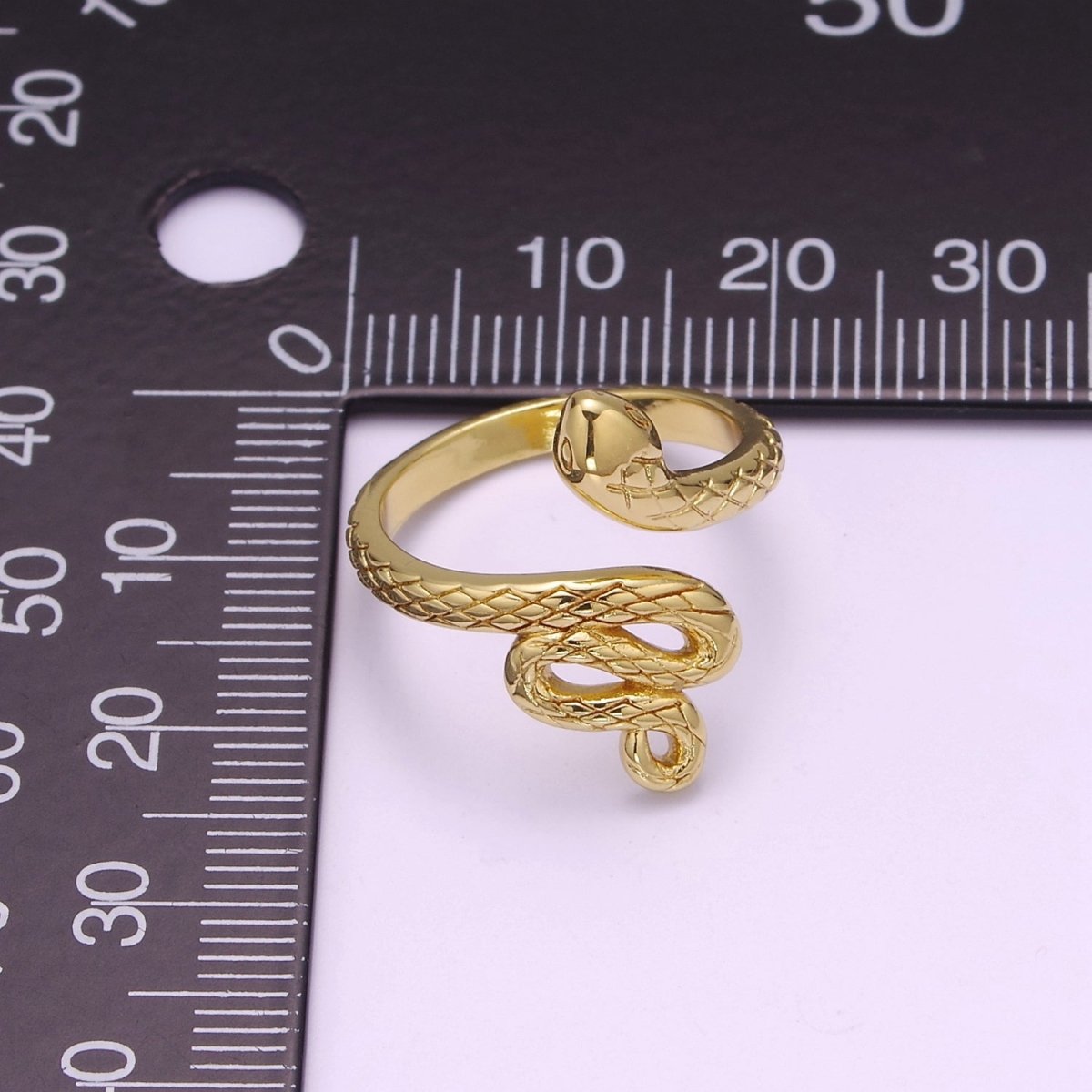 Overstock 3D Gold snake ring, serpent ring, Statement ring, Gold Open Snake Ring, Twist ring, Stackable ring, Animal ring US Size 5 O-321 - DLUXCA