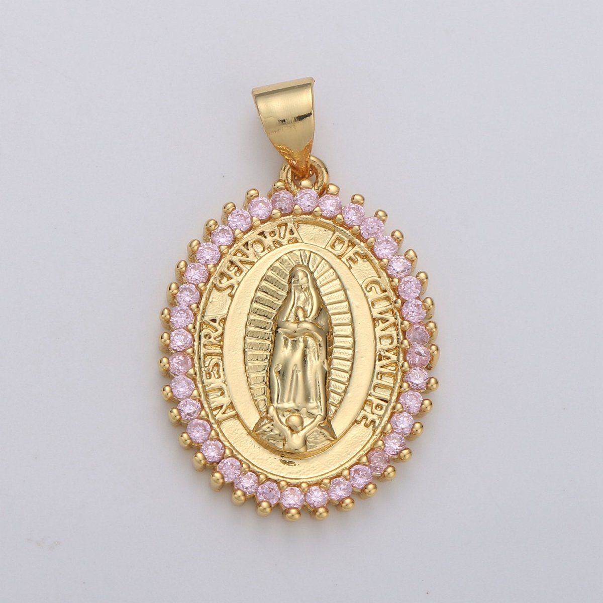 Overstock Clearance 24k Gold Filled Virgin Mary Pendant Necklace