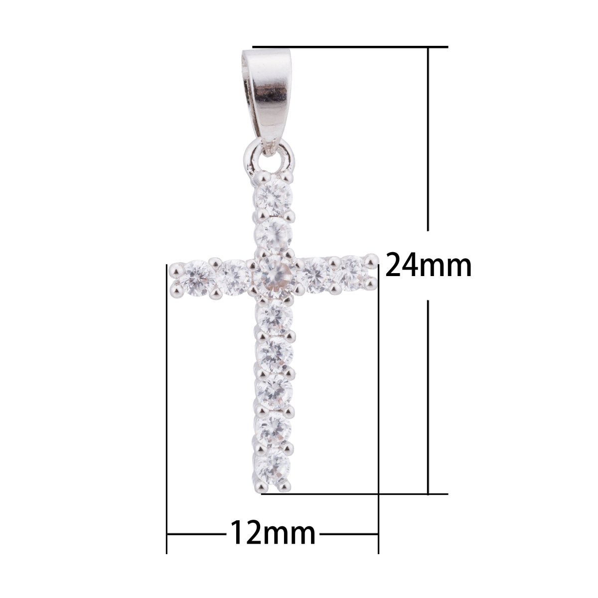 Overstock Pricing Gold Fill Cross, Jesus, Faith, Hope, Love, Believe, Family, Cubic Zirconia Necklace Pendant Charm Bead Bails Findings for Jewelry Making H-122 H-425 - DLUXCA