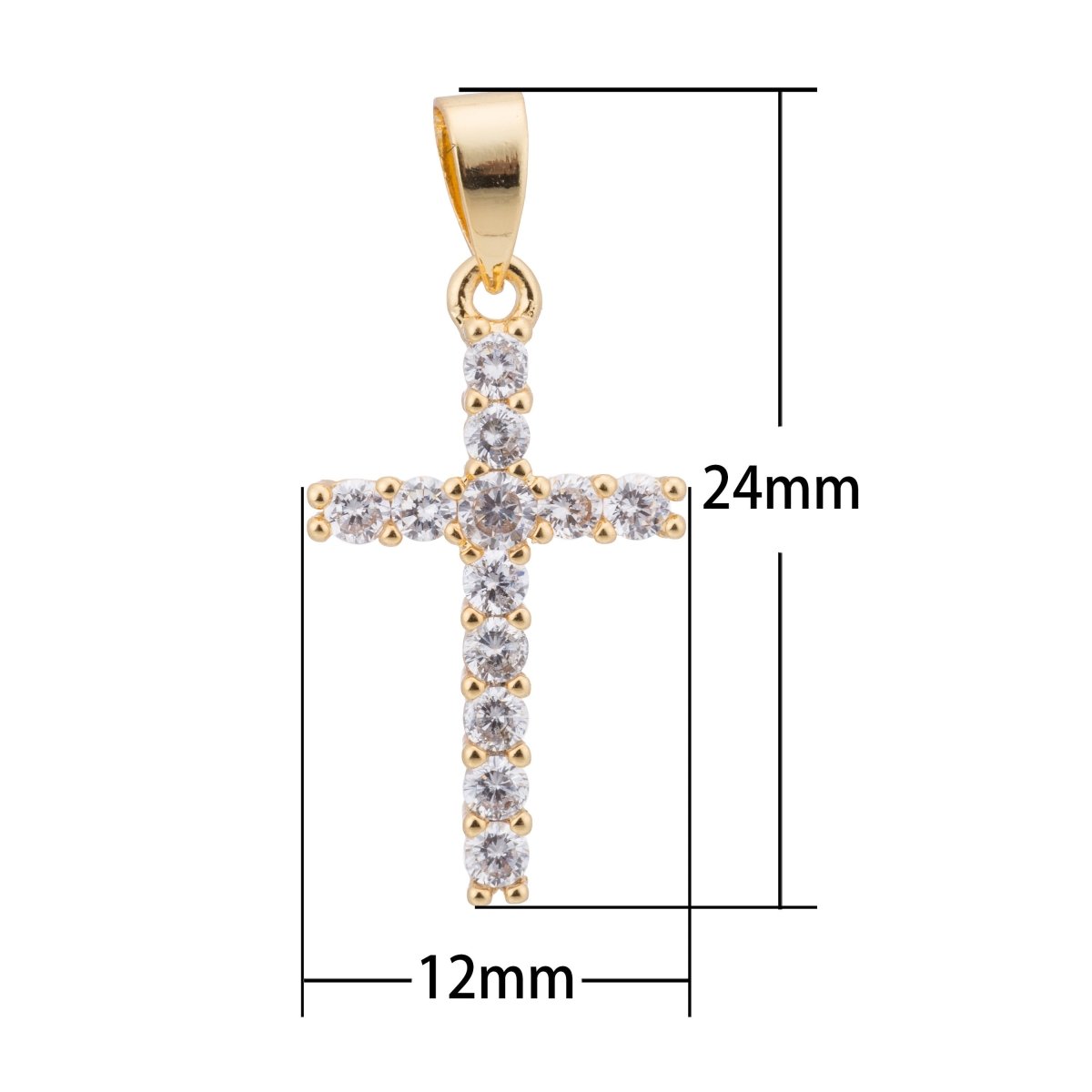 Overstock Pricing Gold Fill Cross, Jesus, Faith, Hope, Love, Believe, Family, Cubic Zirconia Necklace Pendant Charm Bead Bails Findings for Jewelry Making H-122 H-425 - DLUXCA