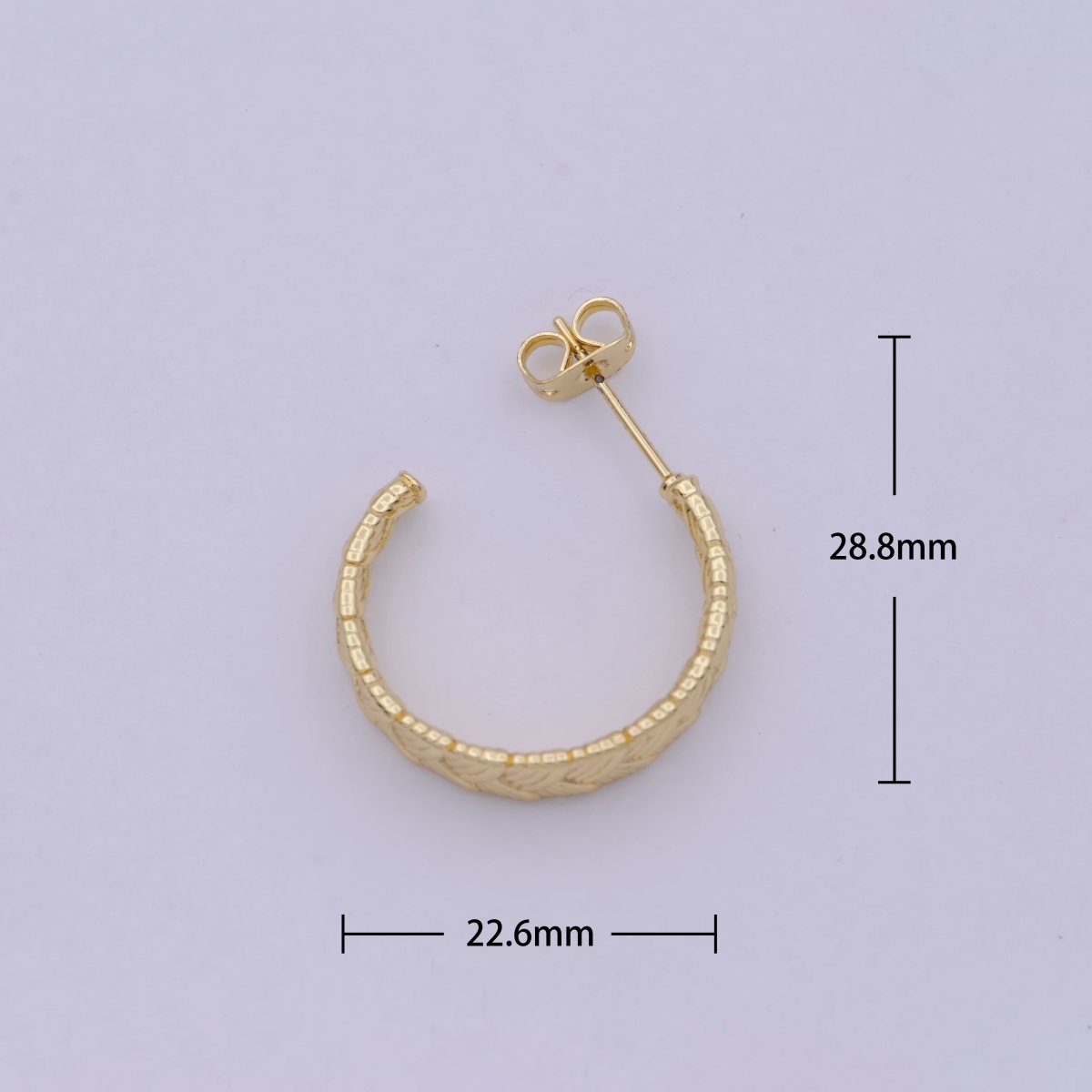 Pair of Gold Braided Minimal Hoop Earrings- Silver Woven Design Minimalist Bohemian Earrings T-257 T-258 - DLUXCA