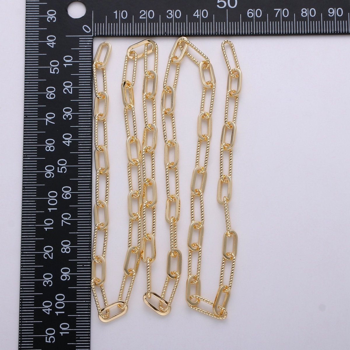 Paperclip Chain Necklace, 16K Gold Filled, Long Oval Paper Clip Chain 2x4mm, Nickel Free Unfinished Link Chain | ROLL-270 Clearance Pricing - DLUXCA
