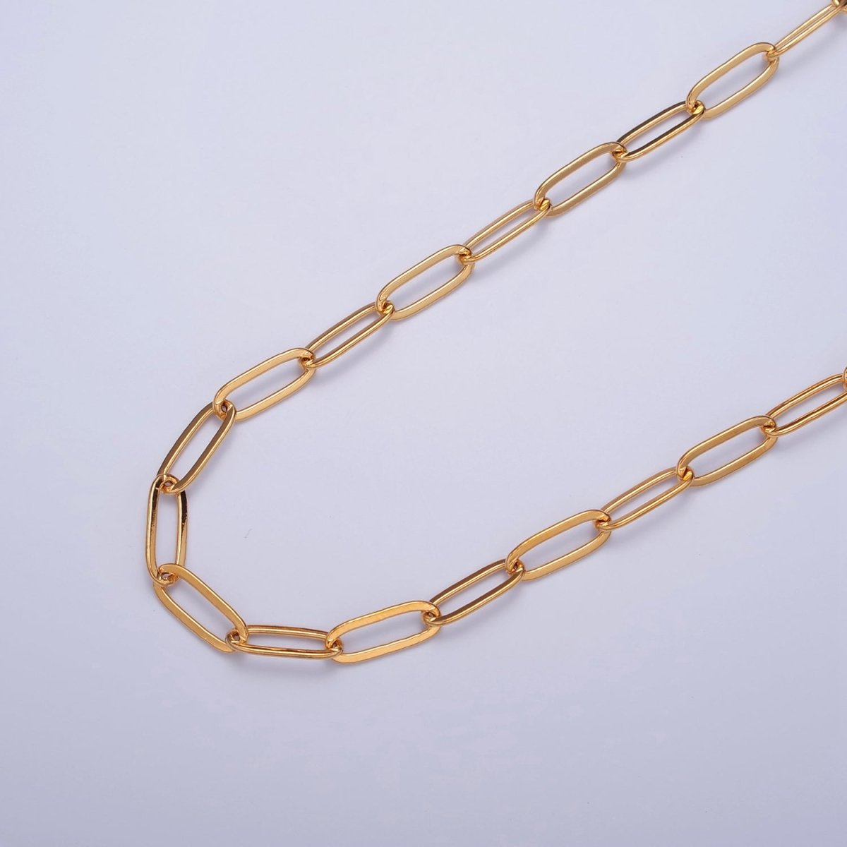 PaperClip Unfinished Chain, 12mm x 4.5mm, 24k Gold Filled Chain 19.5 inch long | WA-1385 Clearance Pricing - DLUXCA