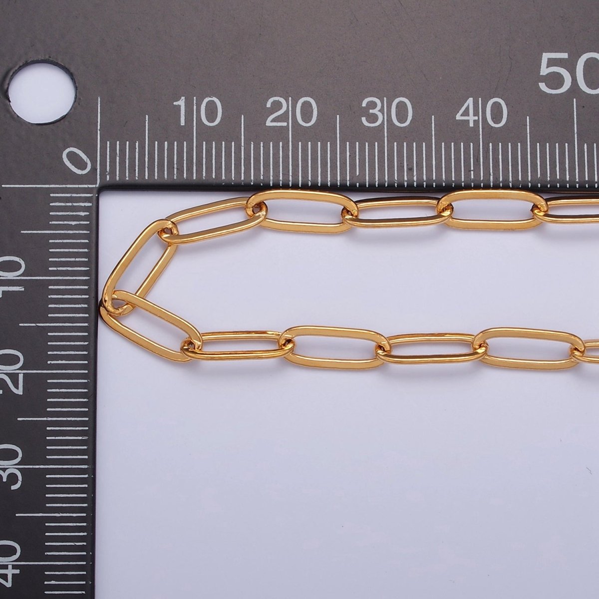 PaperClip Unfinished Chain, 12mm x 4.5mm, 24k Gold Filled Chain 19.5 inch long | WA-1385 Clearance Pricing - DLUXCA