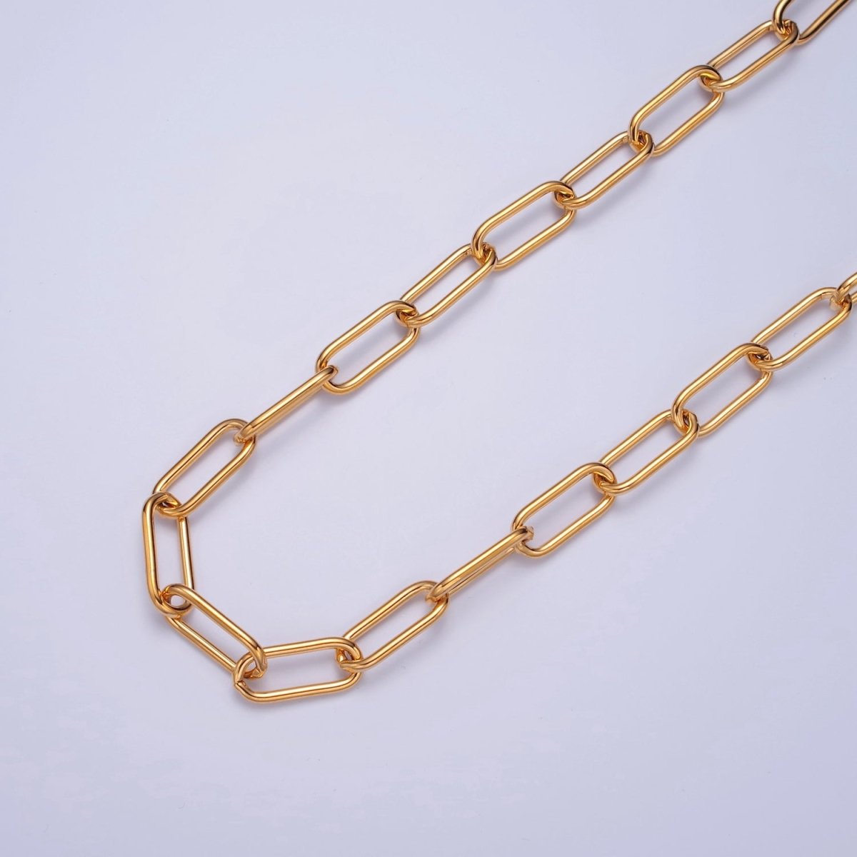 PaperClip Unfinished Chain, 17.5mm x 7.3mm, 24k Gold Filled Chain 19.5 inch long | WA-1378 Clearance Pricing - DLUXCA