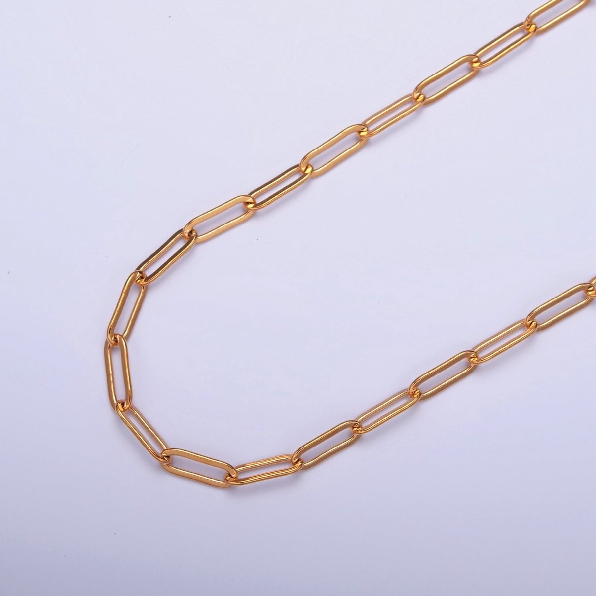 PaperClip Unfinished Chain, 9mm x 3.2mm, 24k Gold Filled Chain 19.5 inch long | WA-1387 Clearance Pricing - DLUXCA
