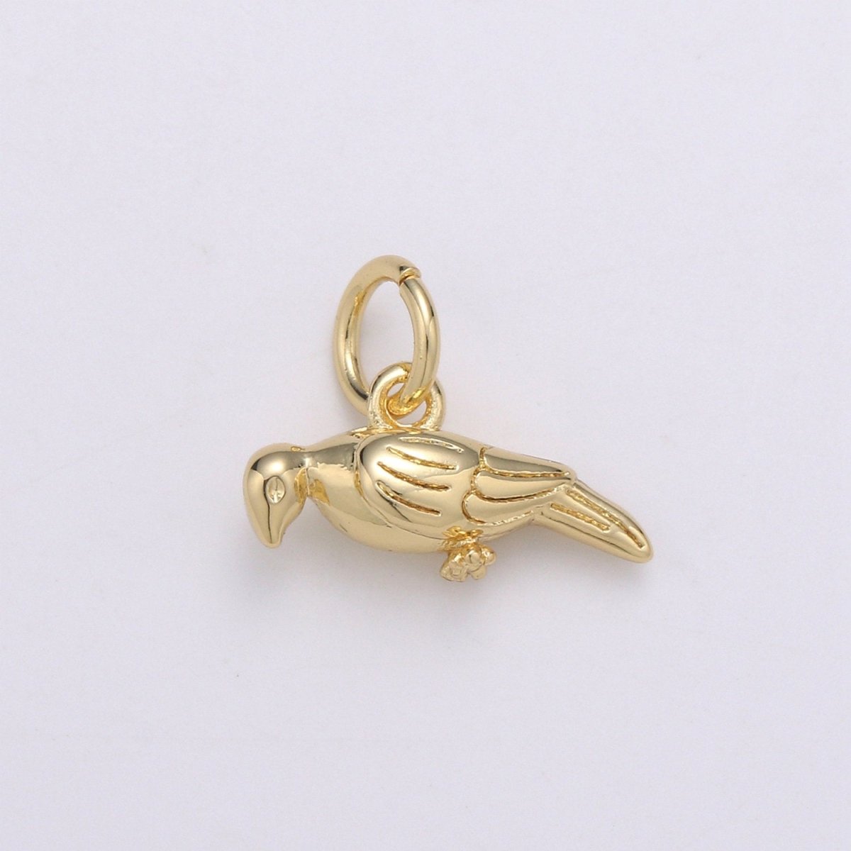 Parakeet Necklace Bird Charm •Dainty Animal Charm Jewelry Cute Pet Unique Gold Bird Pendant for bracelet necklace earring Supply C-815 - DLUXCA