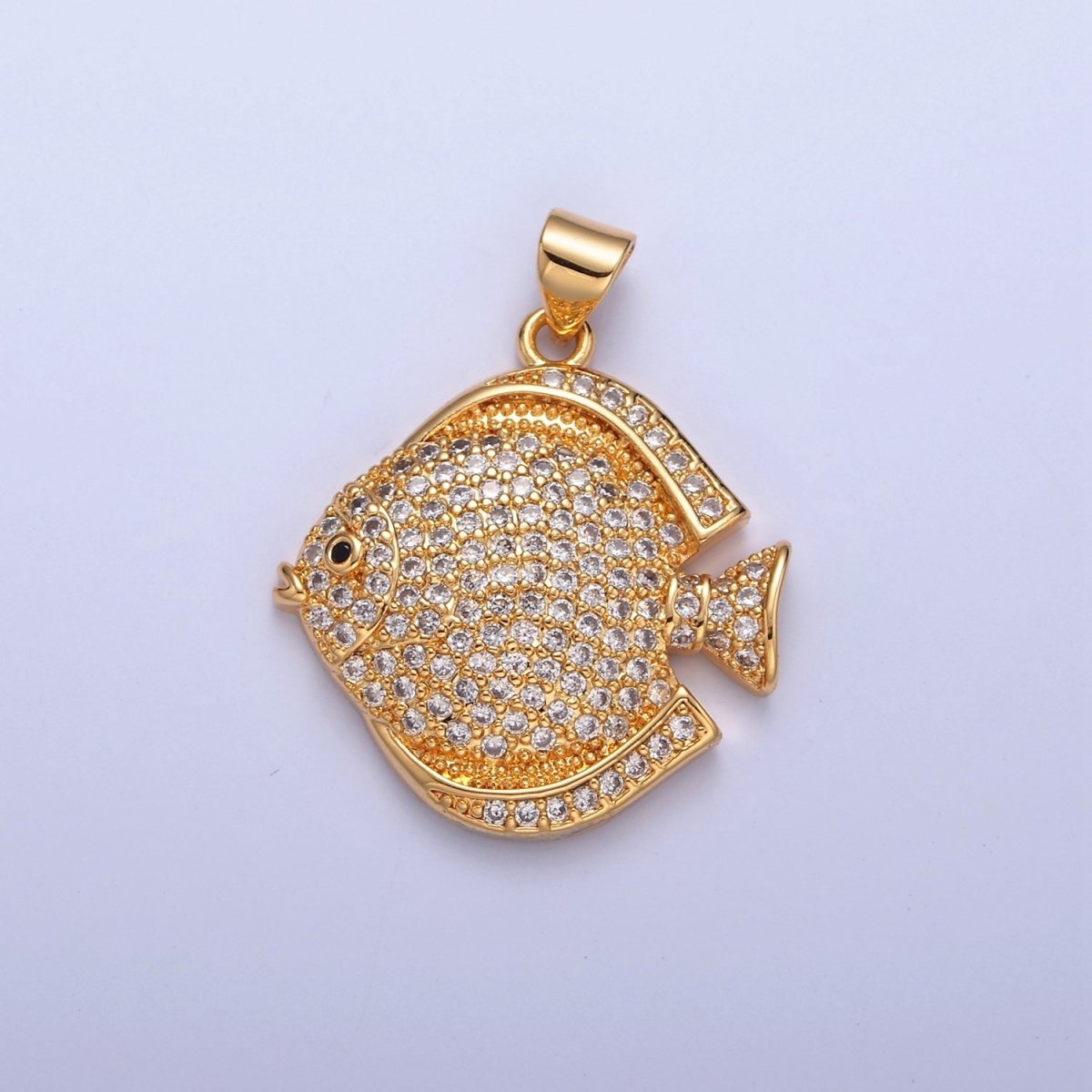 Pave King Dory Fish Charms, Tropical Fish Charm, Jewelry Making, Craft Supplies 14k Gold Filled Pendant I-215 I-221 I-222 - DLUXCA