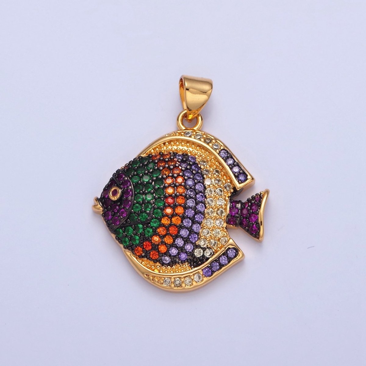 Pave King Dory Fish Charms, Tropical Fish Charm, Jewelry Making, Craft Supplies 14k Gold Filled Pendant I-215 I-221 I-222 - DLUXCA