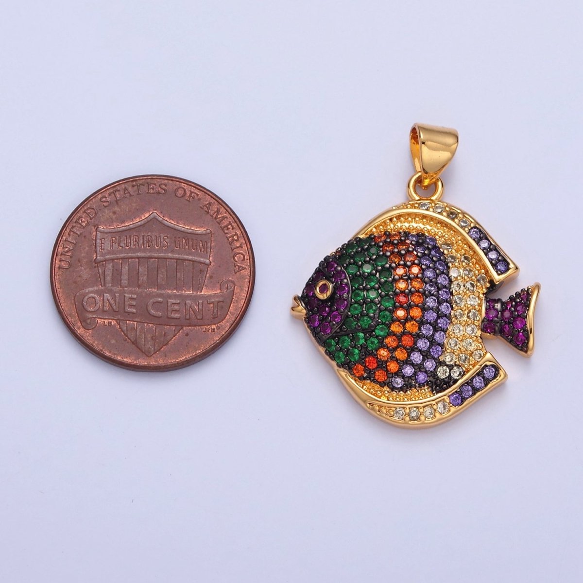 Pave King Dory Fish Charms, Tropical Fish Charm, Jewelry Making, Craft Supplies 14k Gold Filled Pendant I-215 I-221 I-222 - DLUXCA